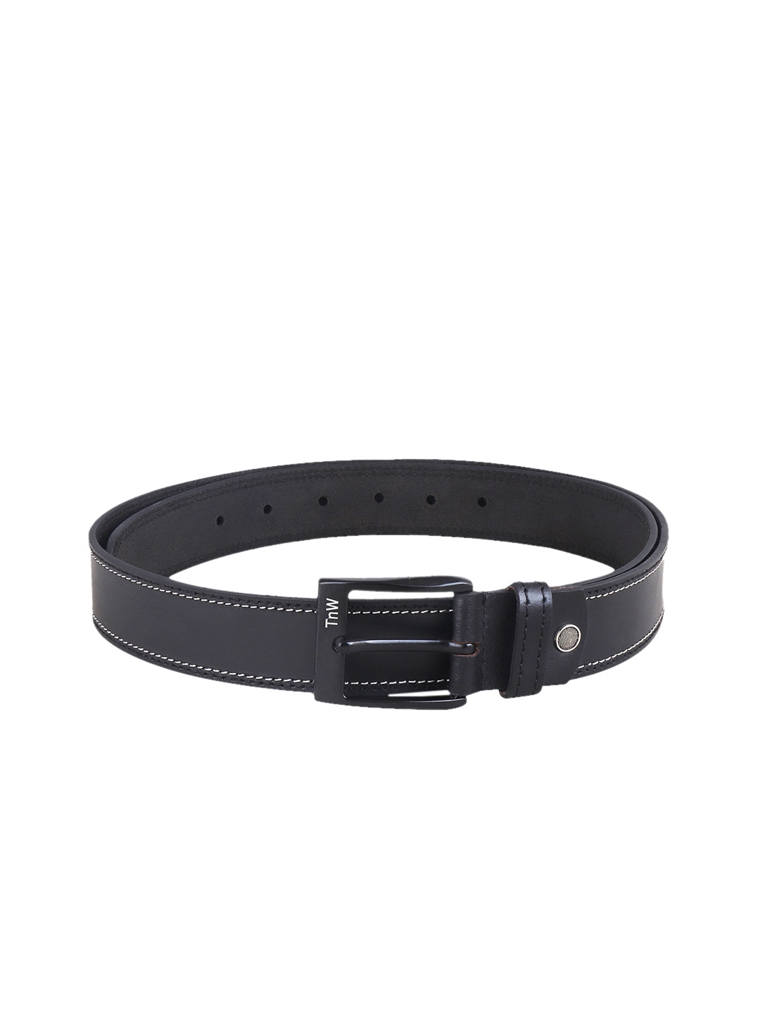 TnW Men Black Solid Lether Belt