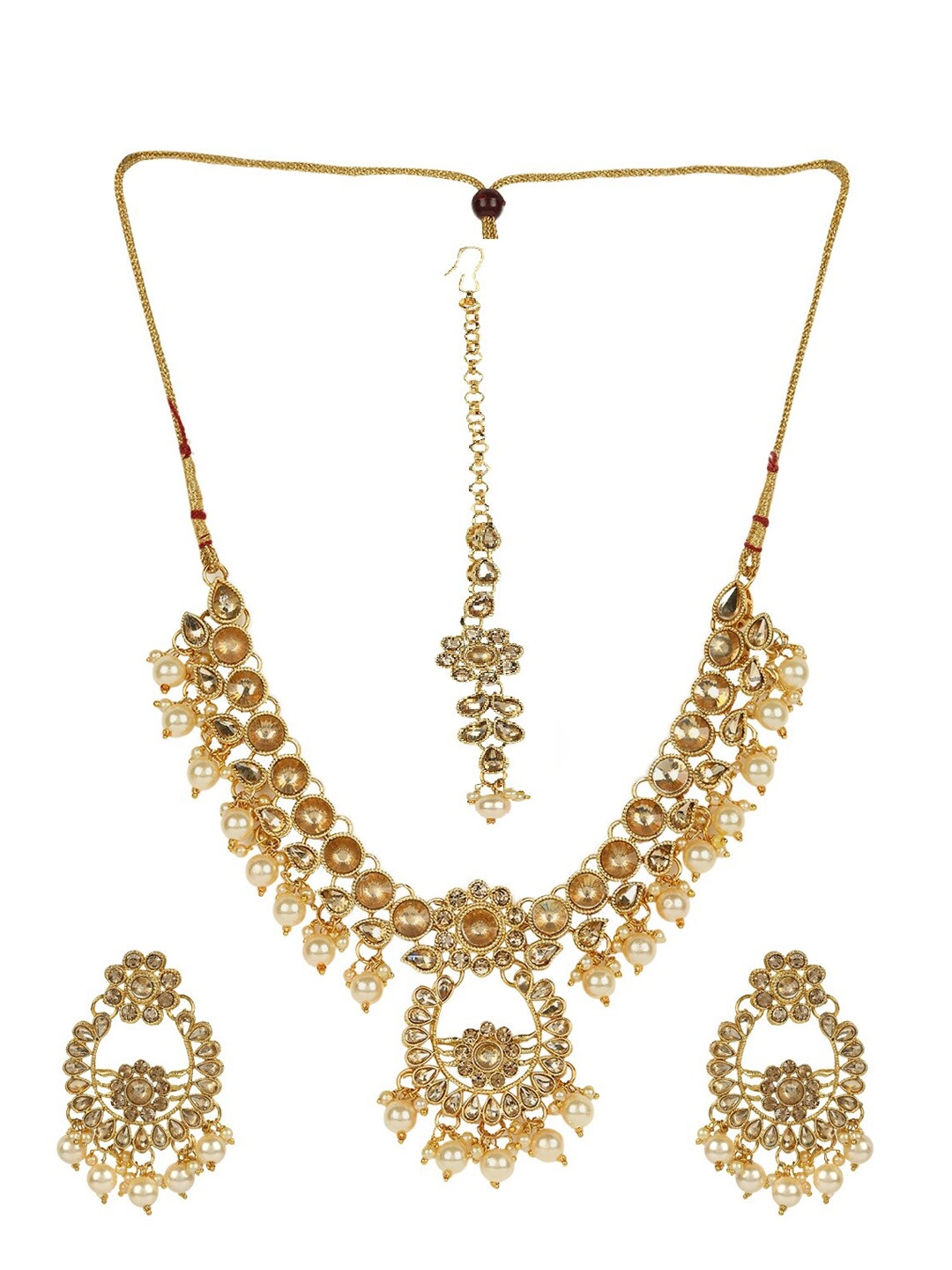 ANIKAS CREATION Gold-Plated Beige Kundan-Studded Pearl Embellished Handcrafted Jewellery Set
ANIKAS CREATION Gold-Plated Beige Kundan-Studded Pearl Embellished Handcrafted Jewellery Set