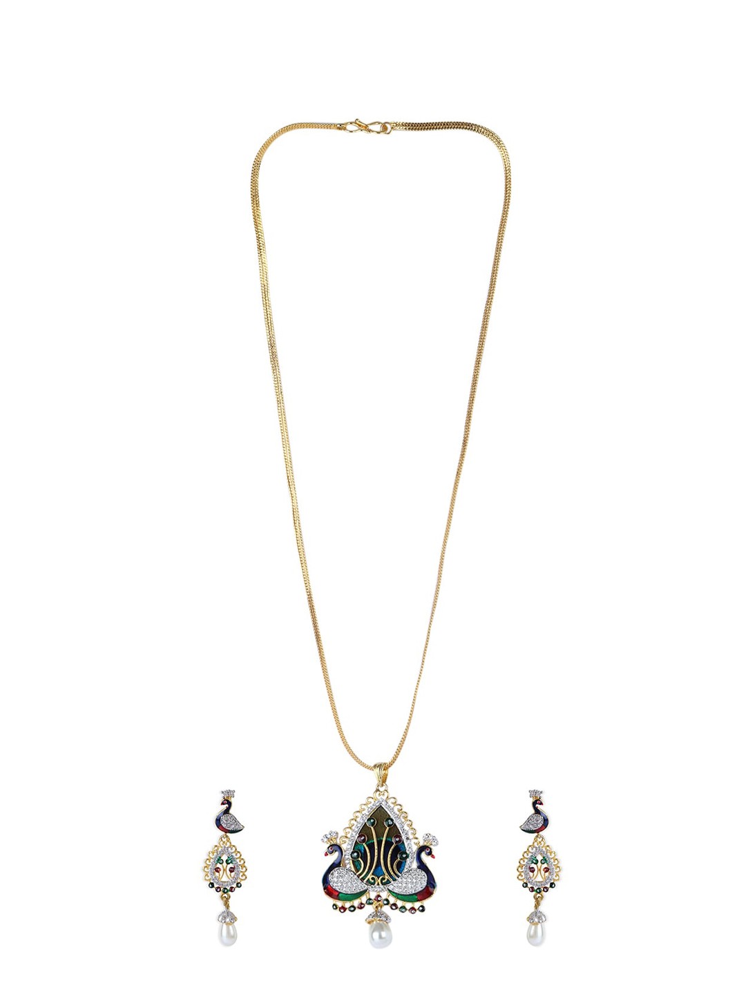 Bhana Fashion Gold-Plated White & Blue AD-Studded Beaded Enamelled Jadau Jewellery Set
Bhana Fashion Gold-Plated White & Blue AD-Studded Beaded Enamelled Jadau Jewellery Set