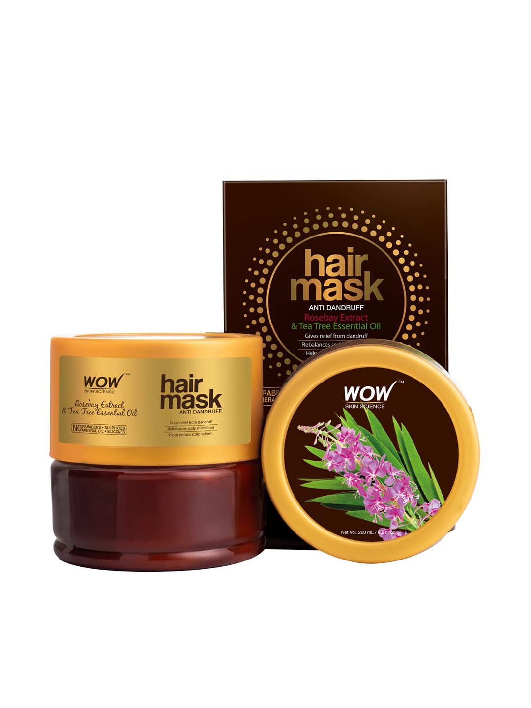 WOW SKIN SCIENCE Anti-Dandruff Hair Mask 200 ml, Brown