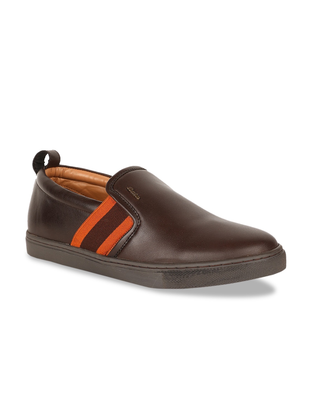 Bata Men Brown Solid Slip-On Sneakers