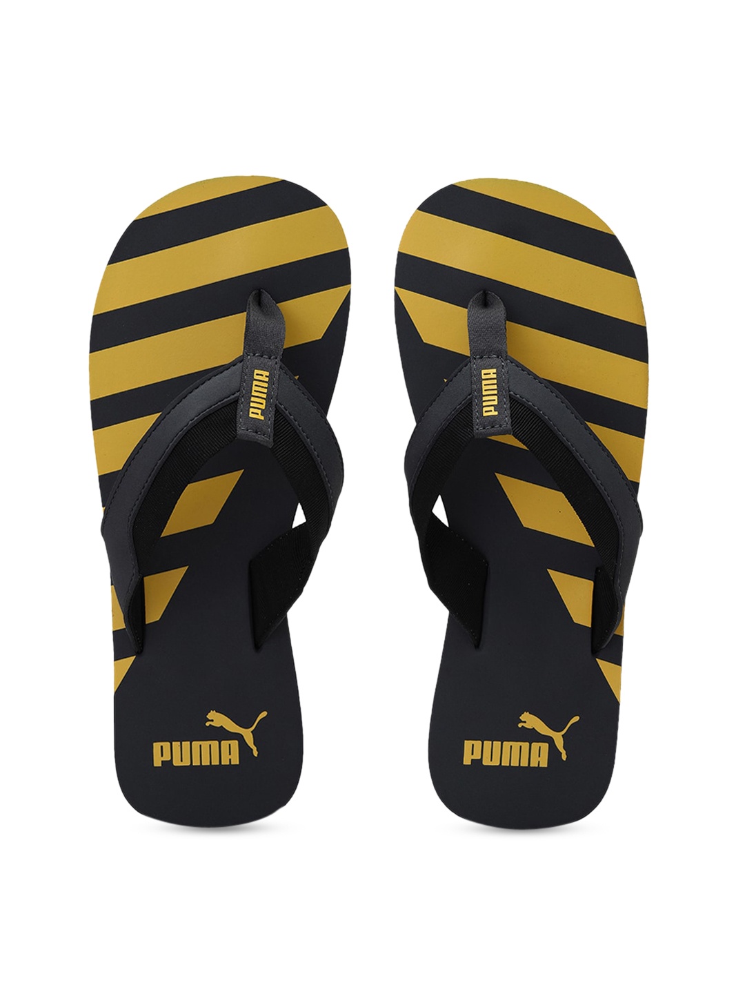 Puma Men Grey Printed Thong Flip-Flops