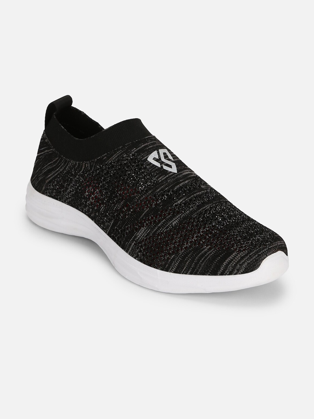 Columbus Men Black Mesh Running Shoes