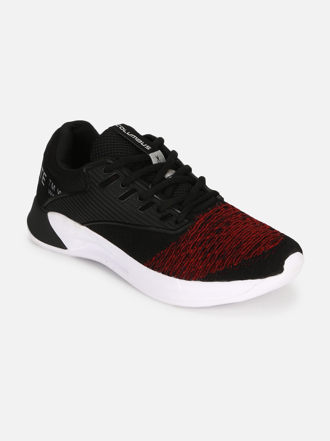 Columbus Men Black Mesh Running Shoes
