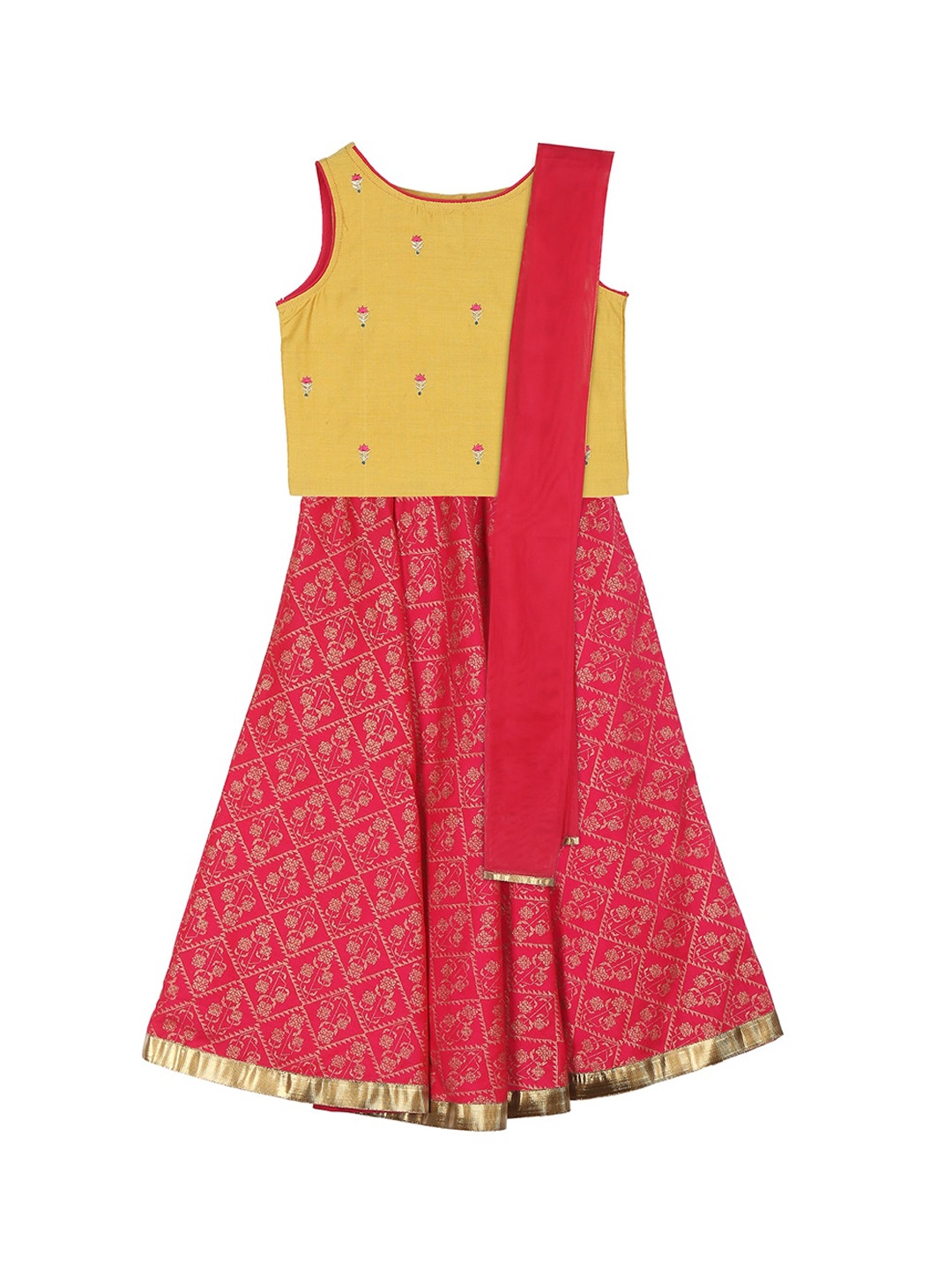 AKKRITI BY PANTALOONS Girls Yellow & Pink Ready to Wear Lehenga & Blouse with Dupatta
AKKRITI BY PANTALOONS Girls Yellow & Pink Ready to Wear Lehenga & Blouse with Dupatta