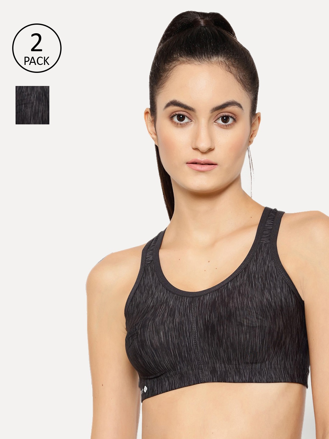 Floret Pack of 2 Charcoal Grey Printed Non-Wired Lightly Padded Workout Bra T3066_Charcoal
Floret Pack of 2 Charcoal Grey Printed Non-Wired Lightly Padded Workout Bra T3066_Charcoal