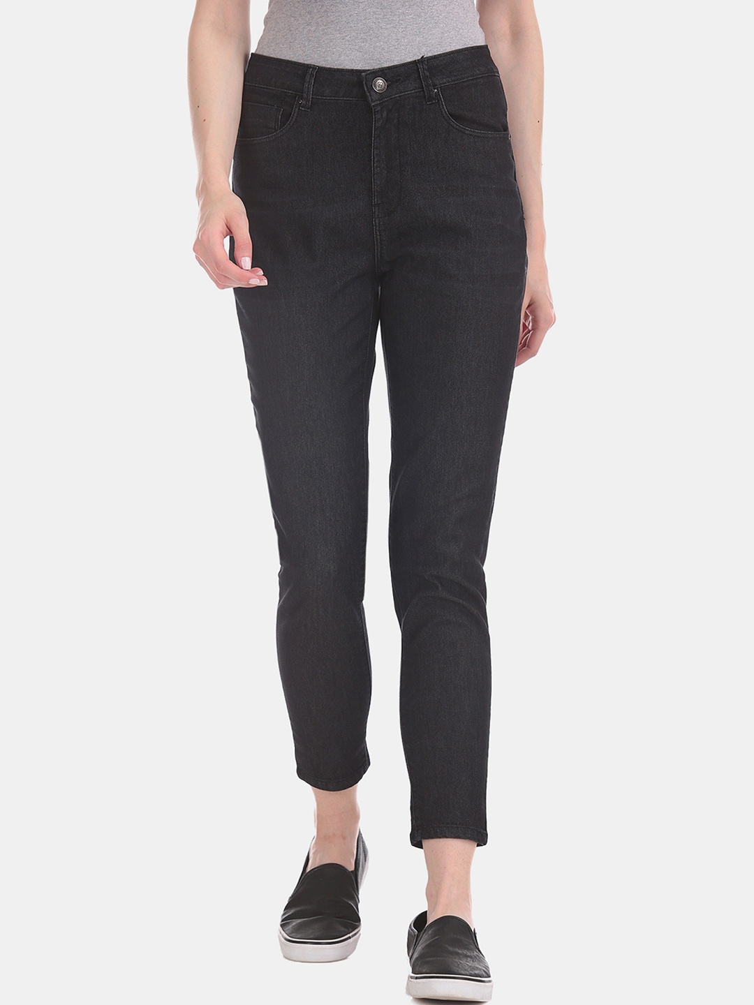Flying Machine Women Black Slim Fit High-Rise Clean Look Jeans