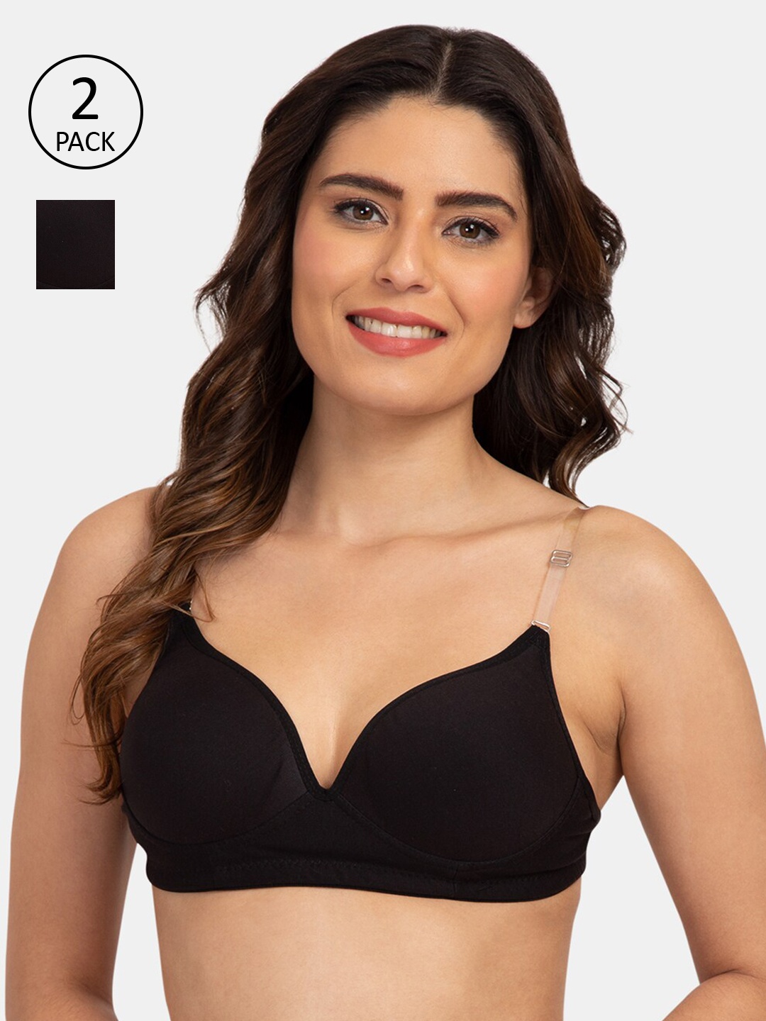 Tweens Pack Of 2 Black Solid Non-Wired Heavily Padded Everyday Bras TW-915900-2PC-BLK-30B
Tweens Pack Of 2 Black Solid Non-Wired Heavily Padded Everyday Bras TW-915900-2PC-BLK-30B