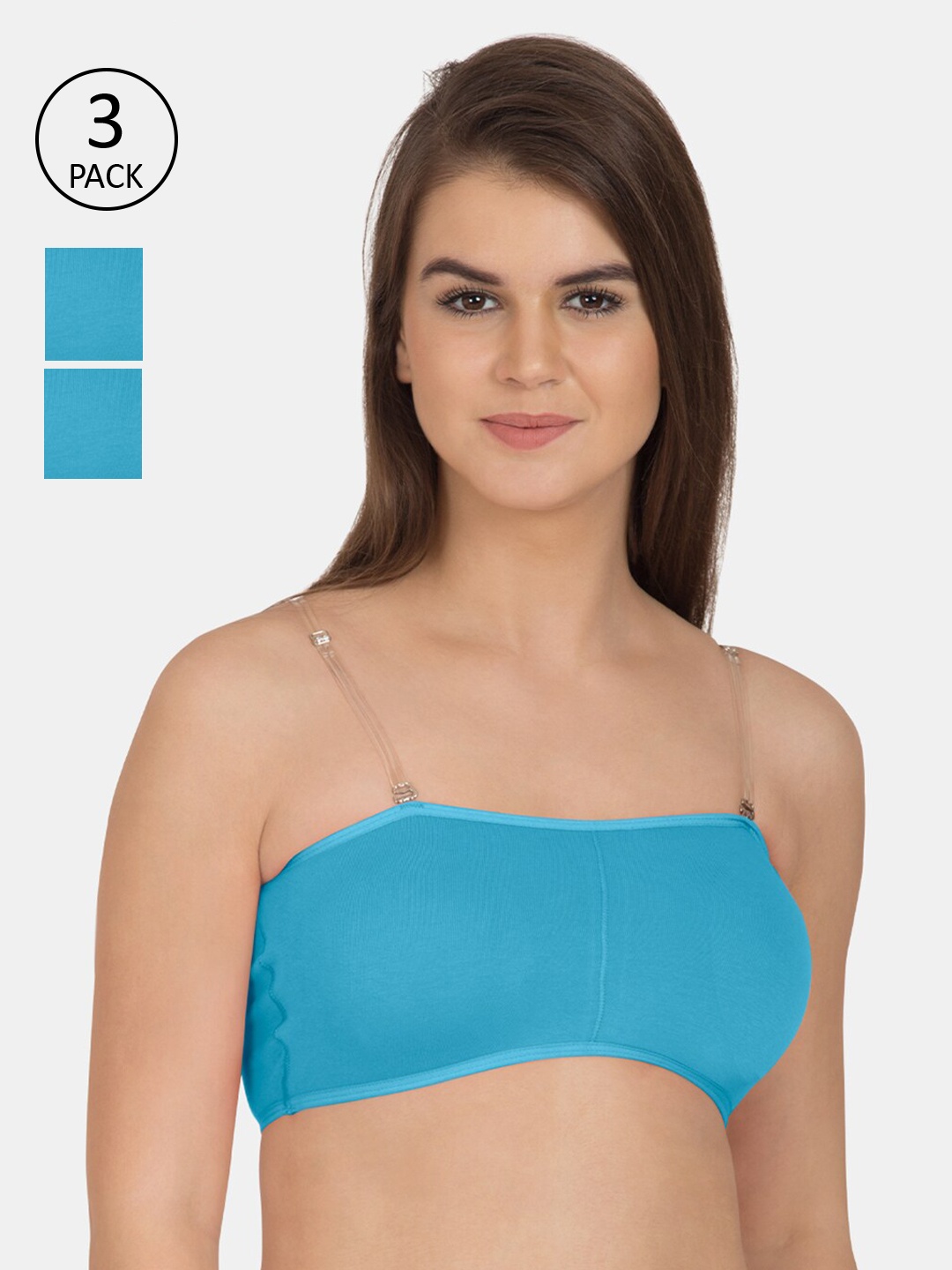 Tweens Blue Pack Of 3 Non-Wired Lightly Padded Workout Bra TW-9279-3PC-TBLU