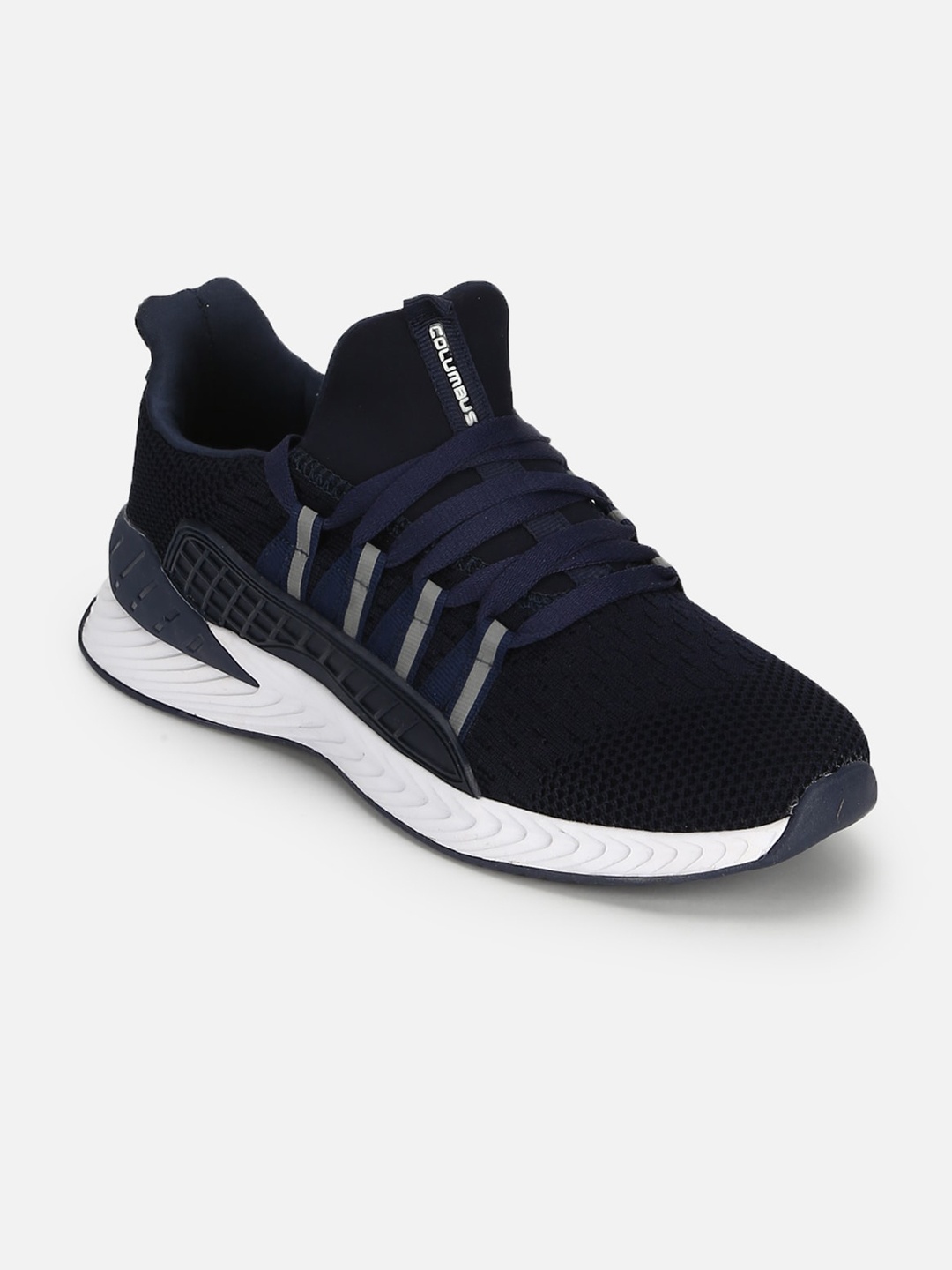 Columbus Men Navy Blue Mesh Running Shoes