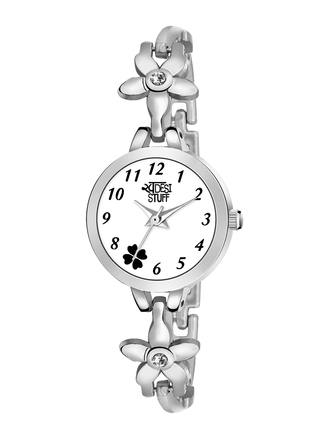 SWADESI STUFF Girls Silver-Toned & White Analogue Watch SDS 103 SILVER