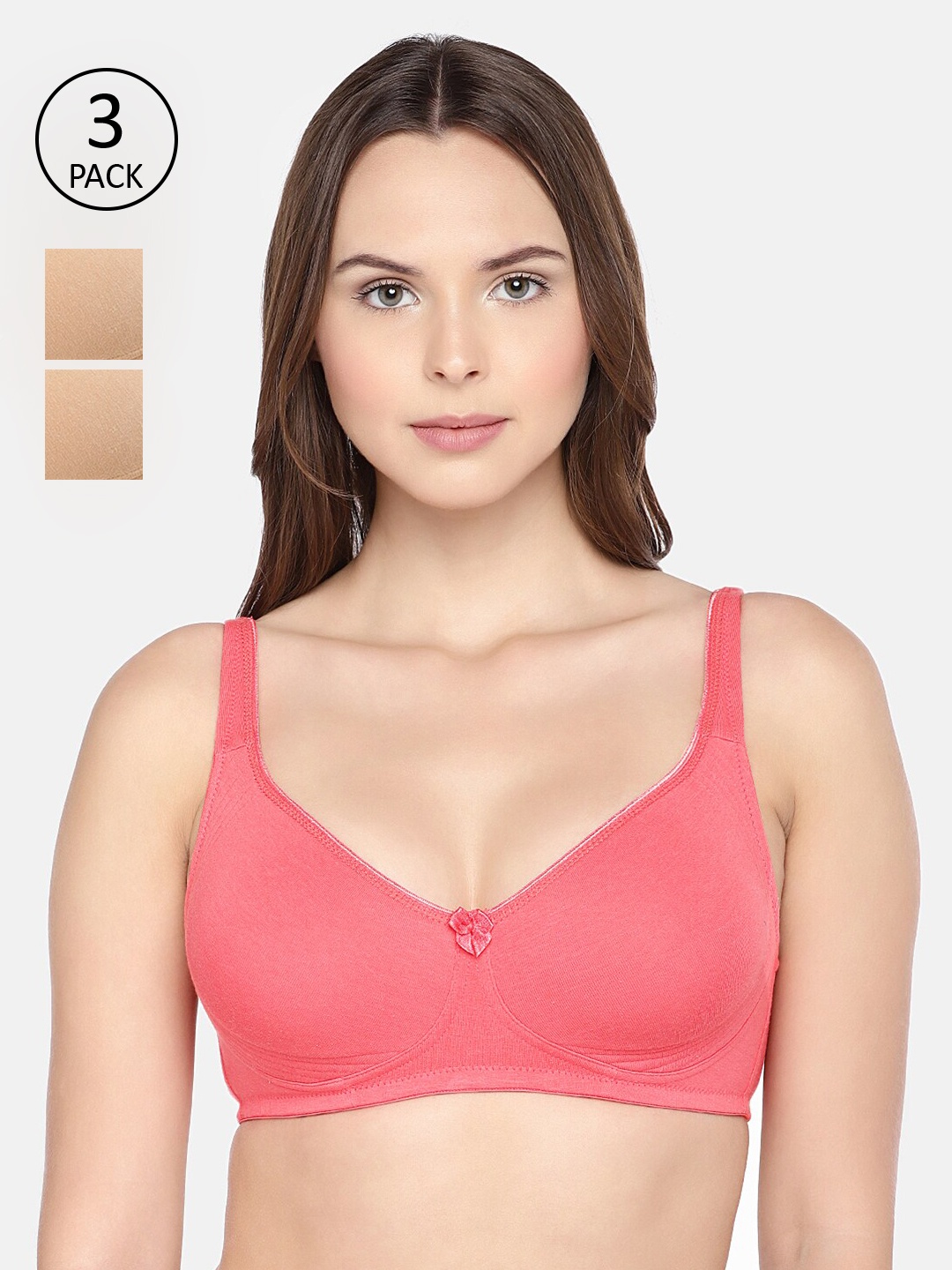 Inner Sense Pack Of 3 Solid Non-Wired Organic Cotton Antimicrobial Everyday Bras ISB057, Pink
Inner Sense Pack Of 3 Solid Non-Wired Organic Cotton Antimicrobial Everyday Bras ISB057, Pink