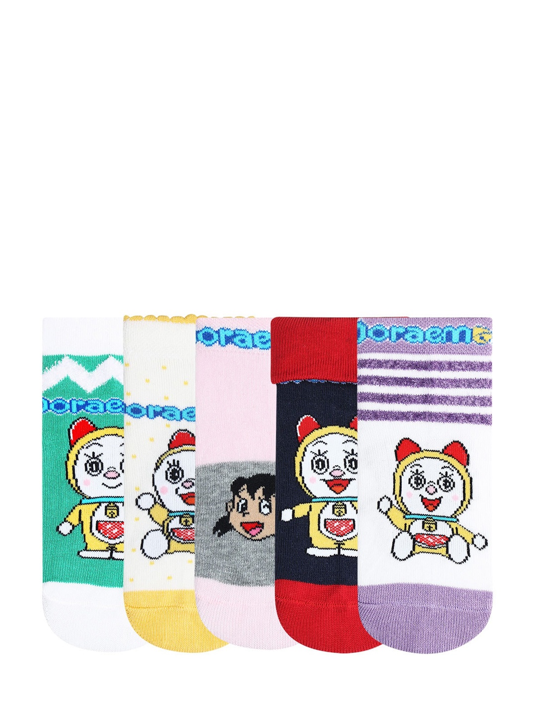 Bonjour Boys Pack Of 5 Assorted Ankle-Length Socks