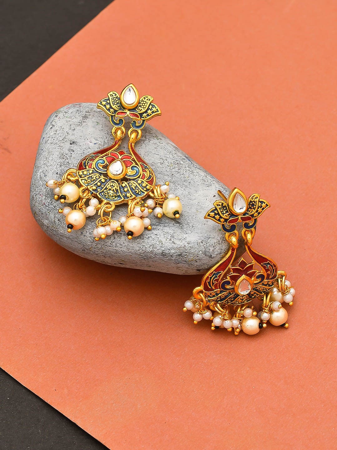 Silvermerc Designs Gold & Green Classic Drop Earrings