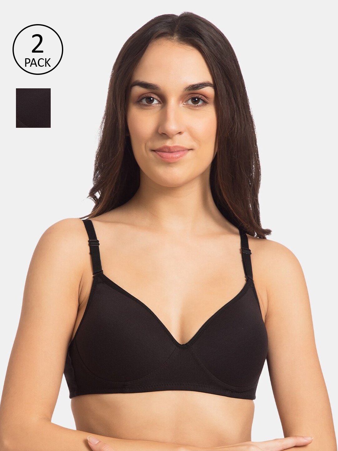 Tweens Black Pack of 2 Solid Non-Wired Lightly Padded Everyday Bra TW-91100-2PC-BLK-30B
Tweens Black Pack of 2 Solid Non-Wired Lightly Padded Everyday Bra TW-91100-2PC-BLK-30B