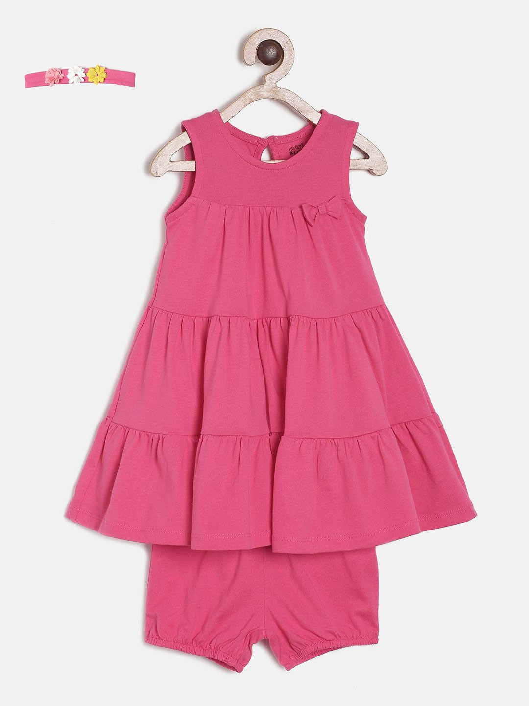 MINI KLUB Girls Pink Solid A-Line Dress with Shorts & Hairband
MINI KLUB Girls Pink Solid A-Line Dress with Shorts & Hairband