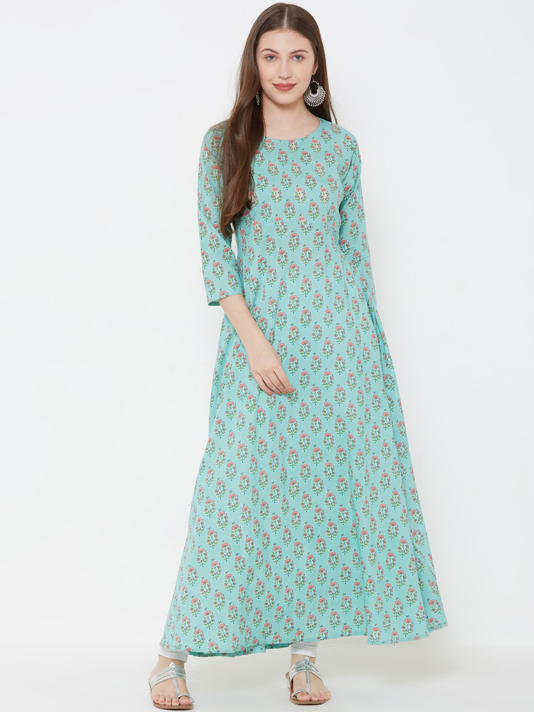 FASHOR Women Sea Green & Pink Printed A-Line Kurta
FASHOR Women Sea Green & Pink Printed A-Line Kurta