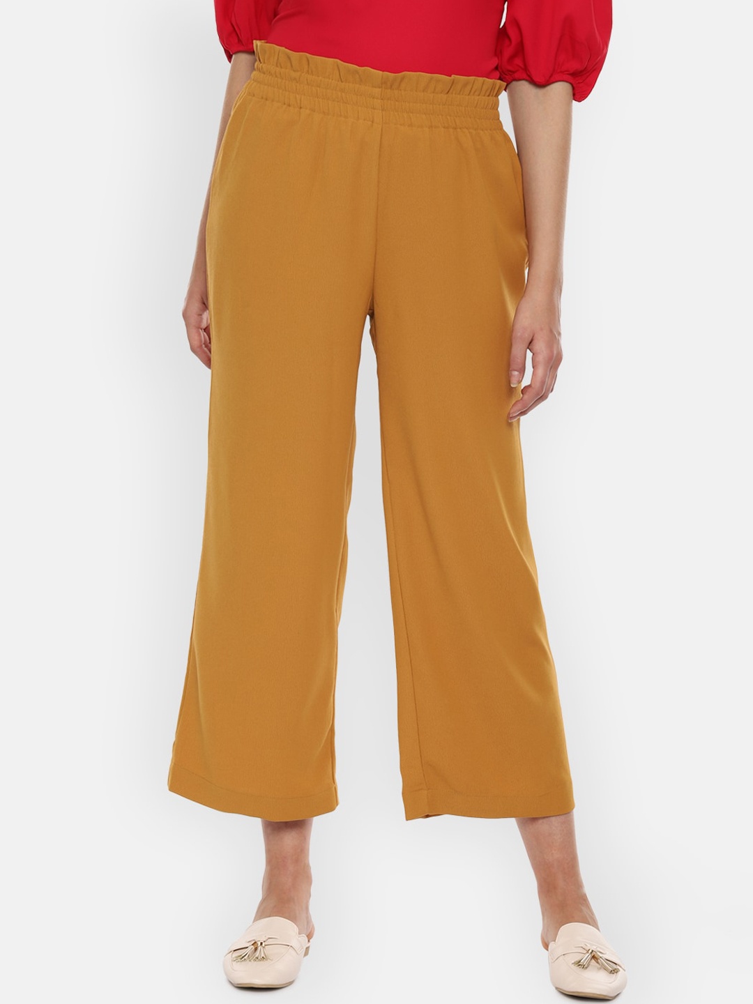 Van Heusen Woman Yellow Regular Fit Solid Culottes