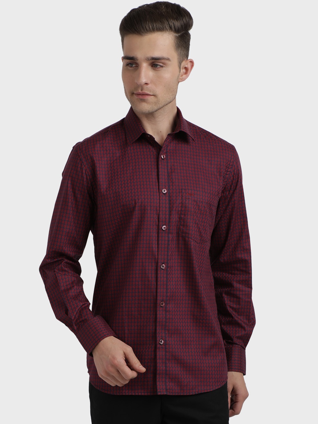 ColorPlus Men Red Regular Fit Printed Casual Shirt