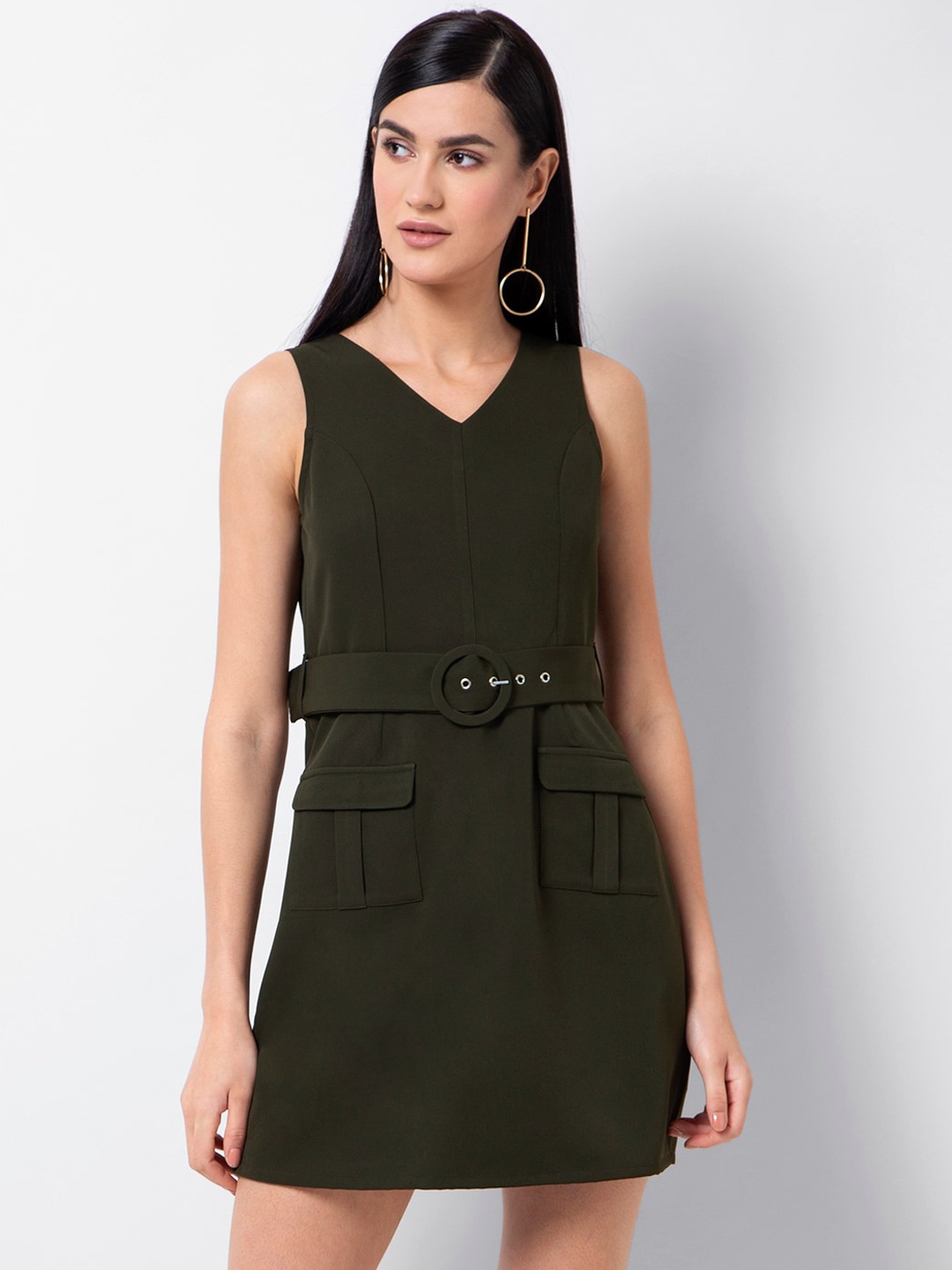 FabAlley Women Green Solid Sheath Dress