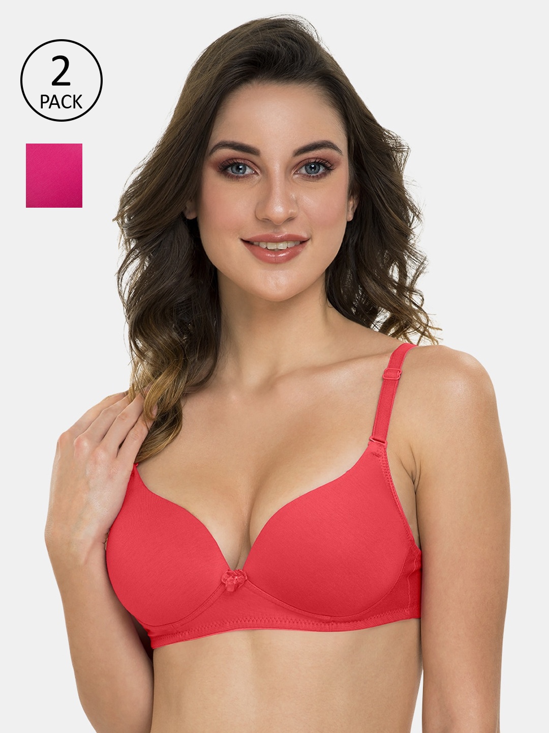 Tweens Pack of 2 Solid Non-Wired Lightly Padded Everyday Bras TLW-415-CRL-2PC-RSP-30B, Coral
Tweens Pack of 2 Solid Non-Wired Lightly Padded Everyday Bras TLW-415-CRL-2PC-RSP-30B, Coral