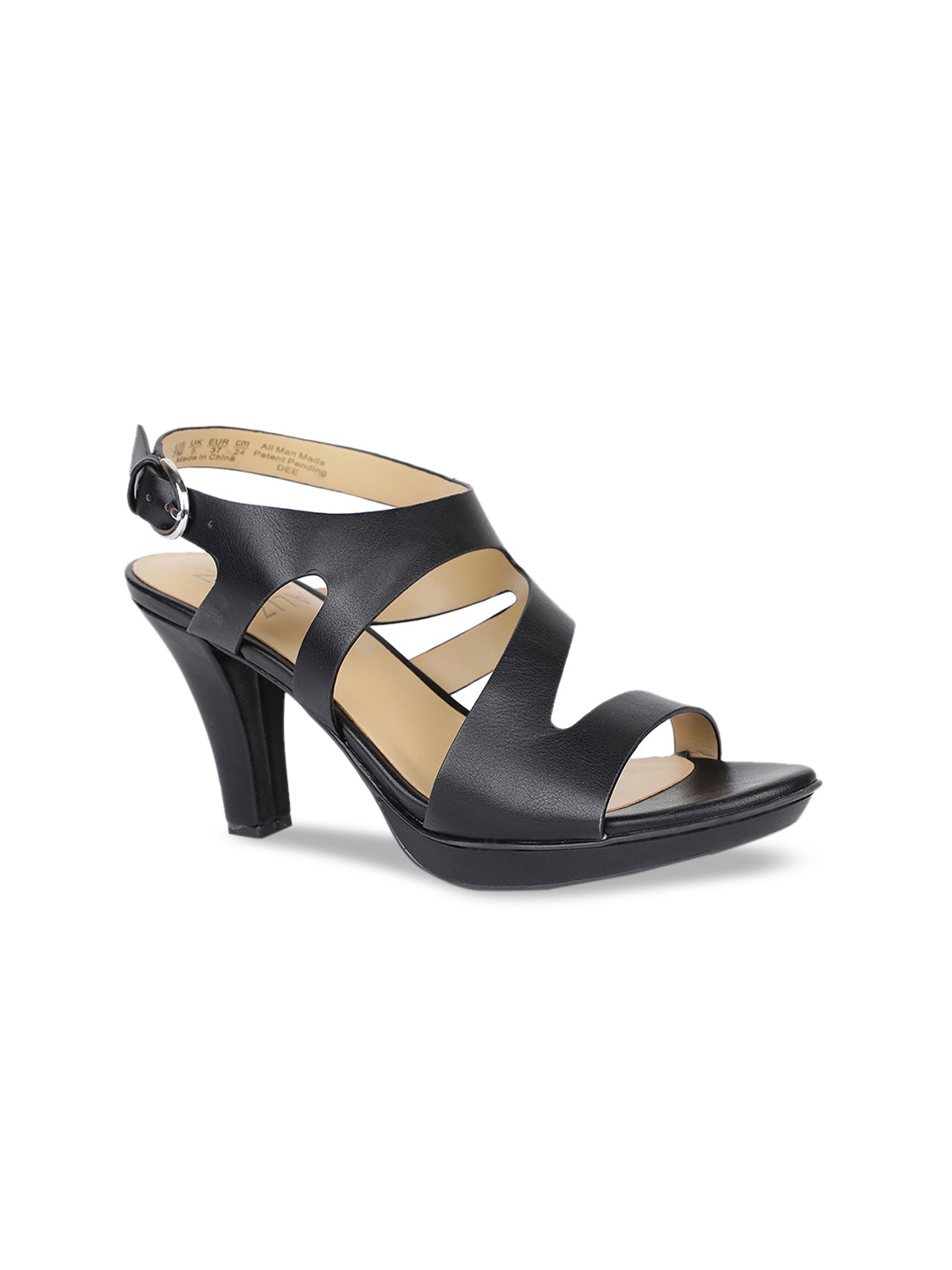 Naturalizer Women Black Solid Leather Heels