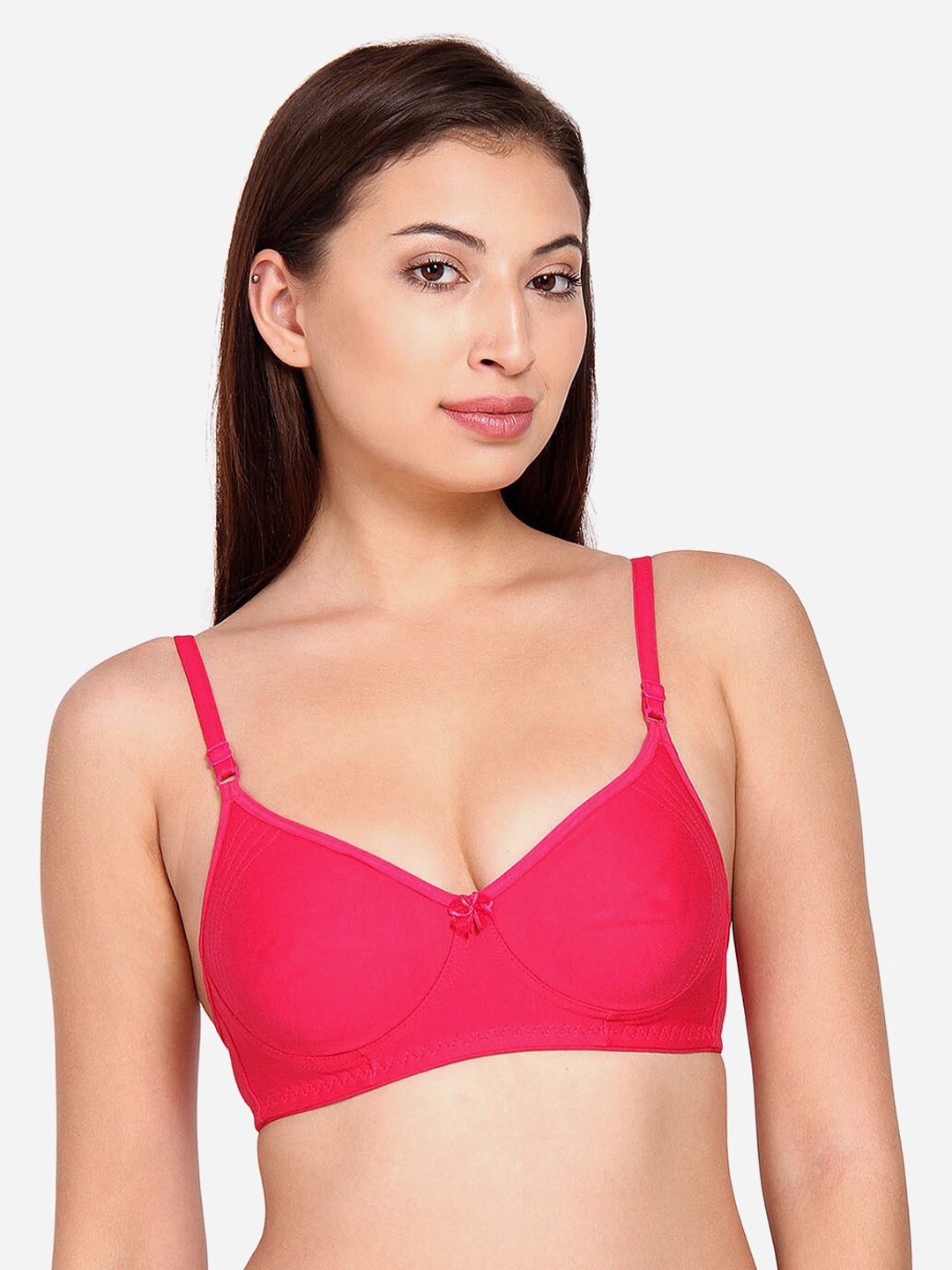 Innocence Fuchsia Solid Non-Wired Non Padded Push-Up Bra BBAPLIN88725_28B