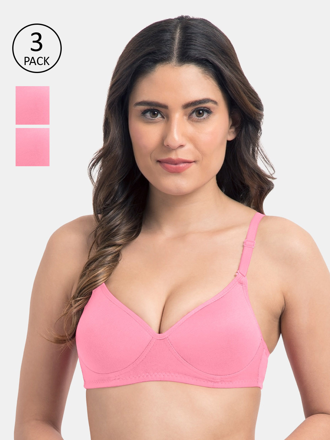 KOMLI Pack of 3 Pink Solid Non-Wired Lightly Padded Everyday Bras K-95413-3PC-BPK-28B
KOMLI Pack of 3 Pink Solid Non-Wired Lightly Padded Everyday Bras K-95413-3PC-BPK-28B