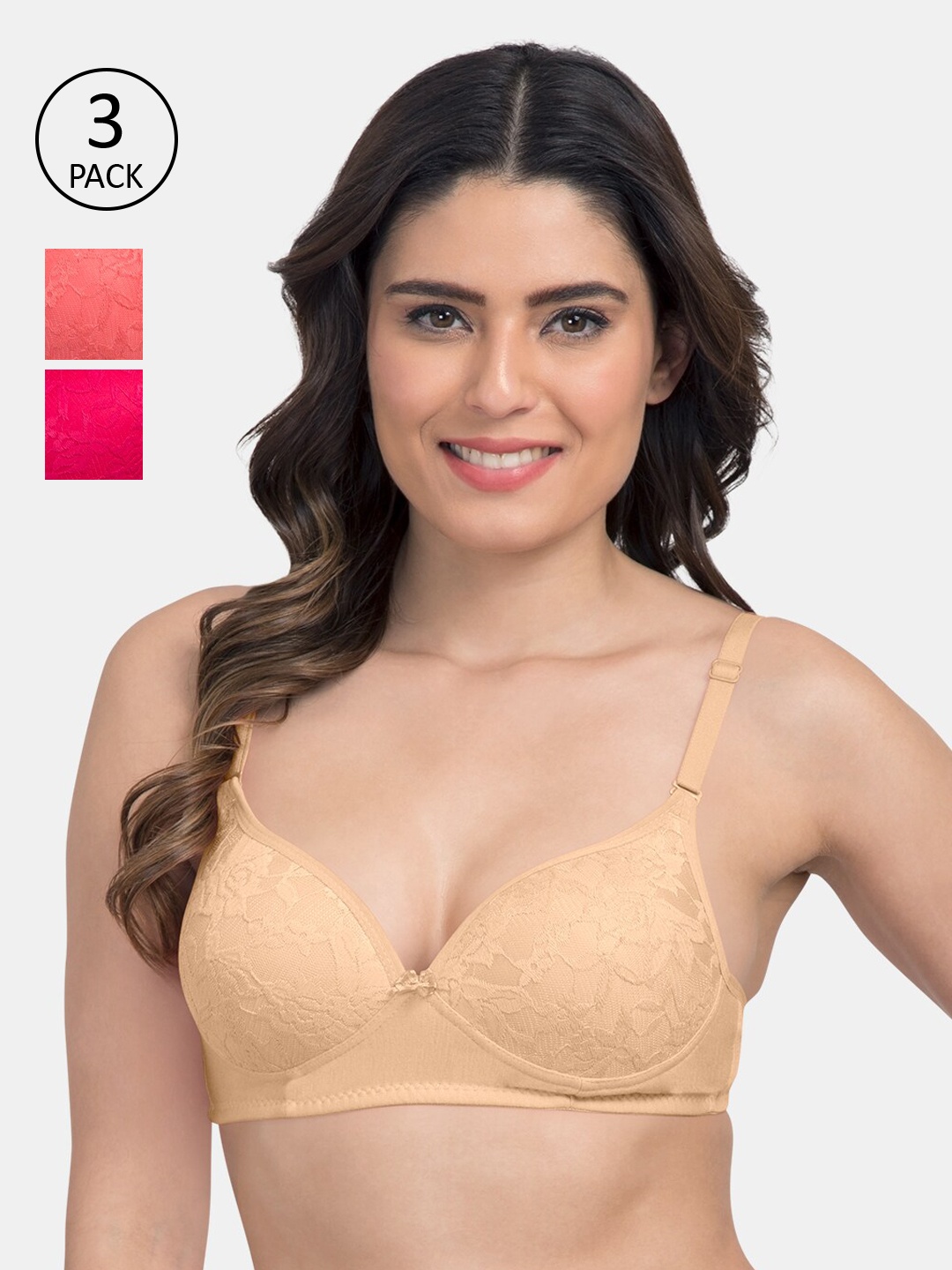 KOMLI Pack Of 3 Solid Non-Wired Heavily Padded T-shirt Bra K-9521-SK-CRL-DPK-30B, Beige
KOMLI Pack Of 3 Solid Non-Wired Heavily Padded T-shirt Bra K-9521-SK-CRL-DPK-30B, Beige
