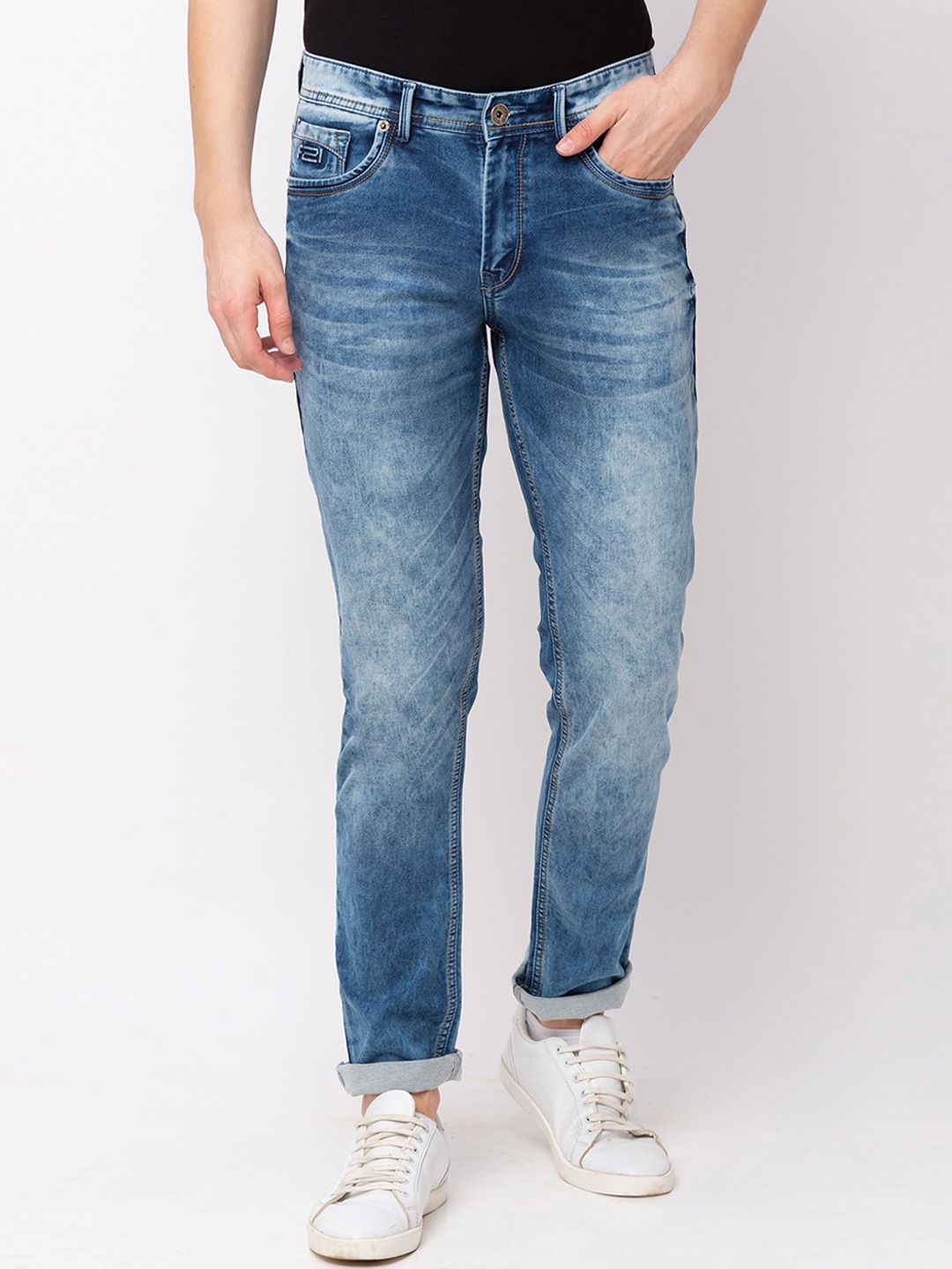 Globus Men Blue Slim Fit Mid-Rise Clean Look Jeans