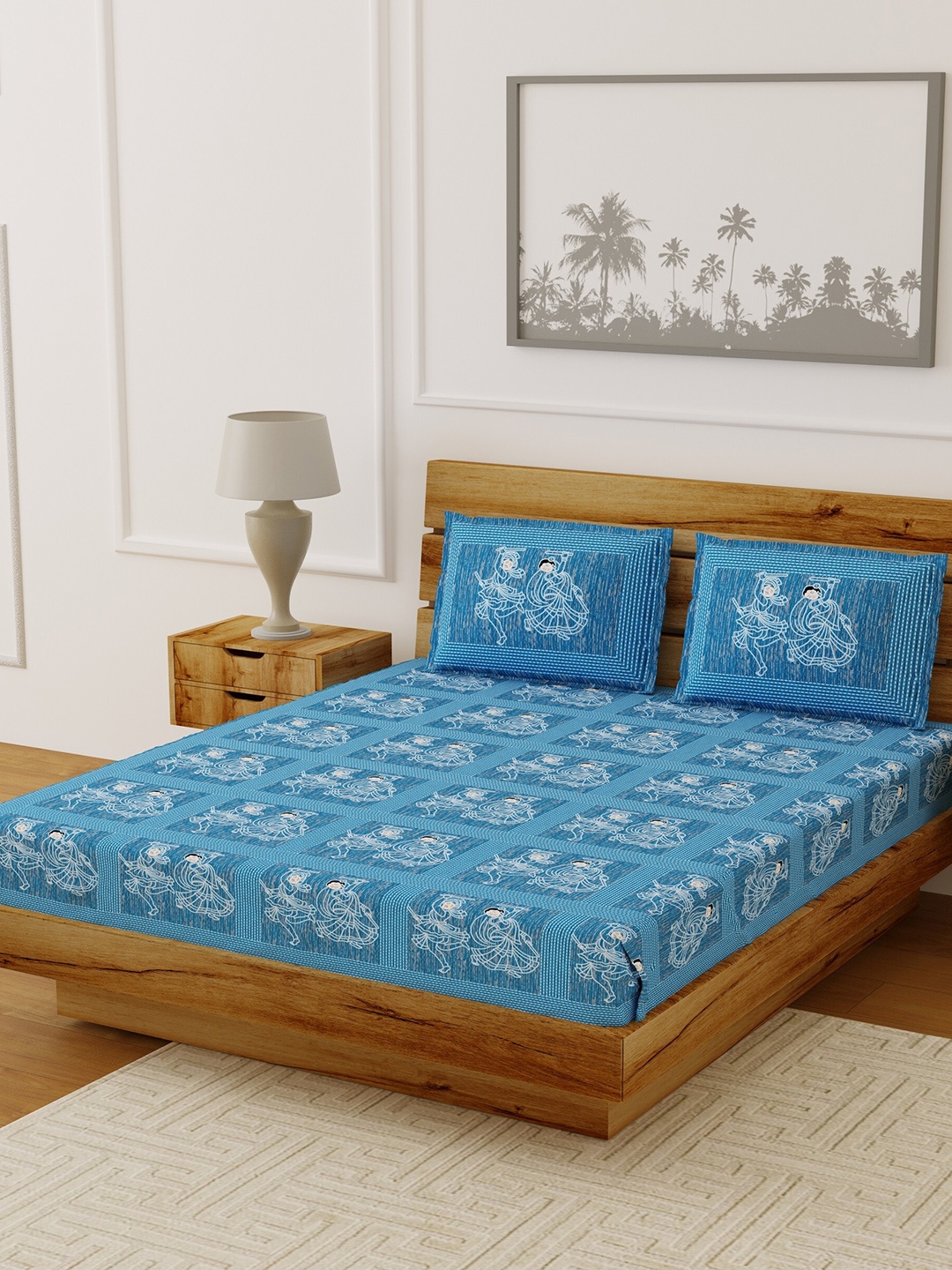 LIVING ROOTS Blue & Green Ethnic Motifs 144 TC Cotton 1 King Bedsheet with 2 Pillow Covers
LIVING ROOTS Blue & Green Ethnic Motifs 144 TC Cotton 1 King Bedsheet with 2 Pillow Covers