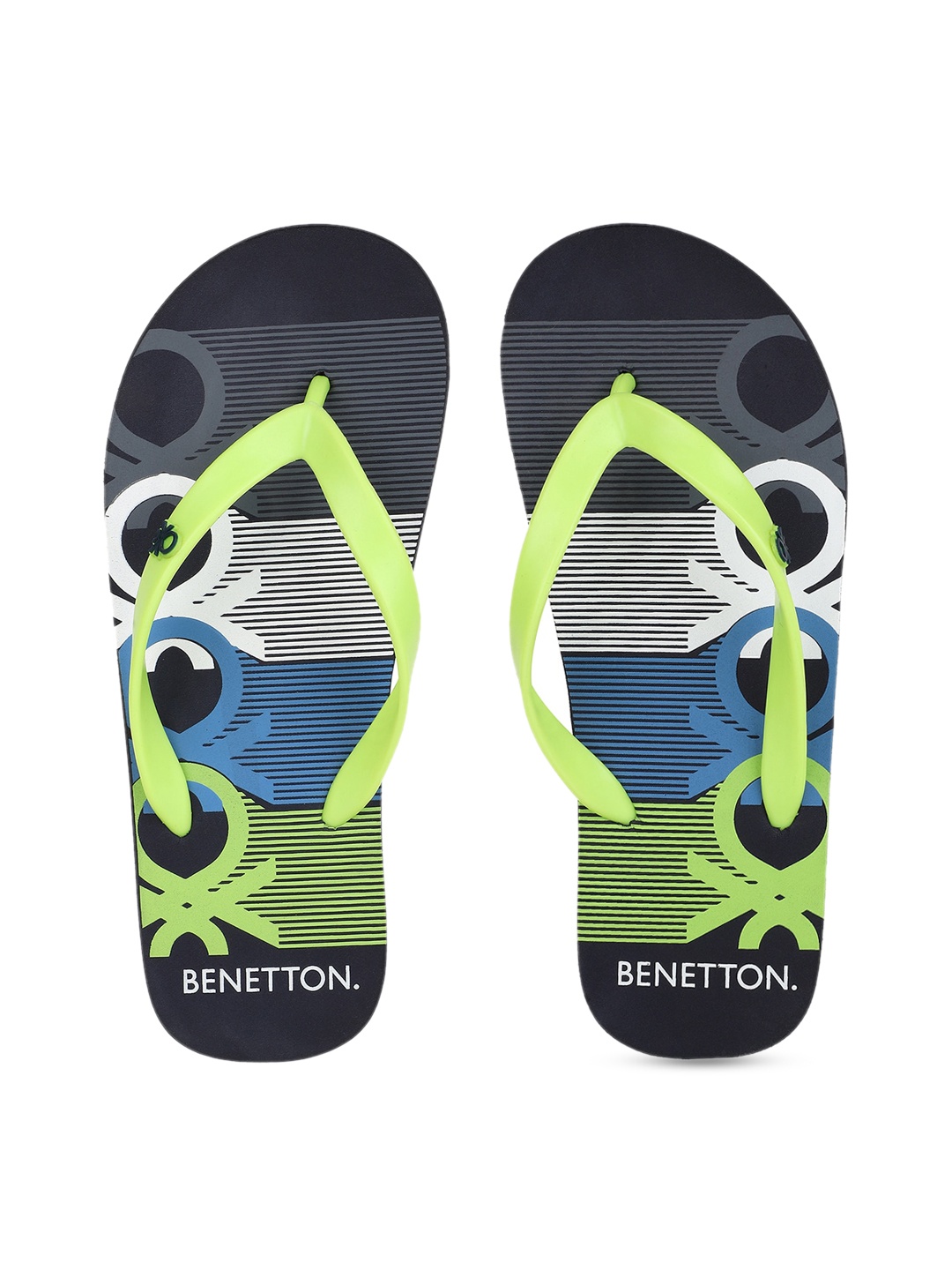 United Colors of Benetton Men Multicoloured Printed Thong Flip-Flops, Multi