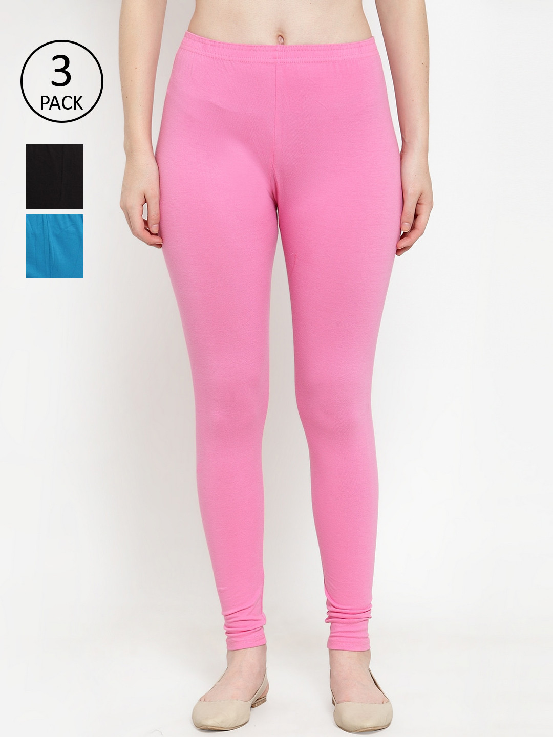 GRACIT Women Pack Of 3 Solid Leggings, Black 
GRACIT Women Pack Of 3 Solid Leggings, Black