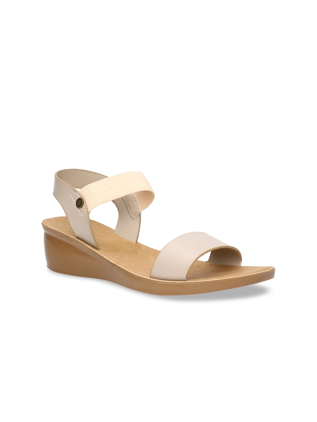 Bata Women Beige Solid Wedges
