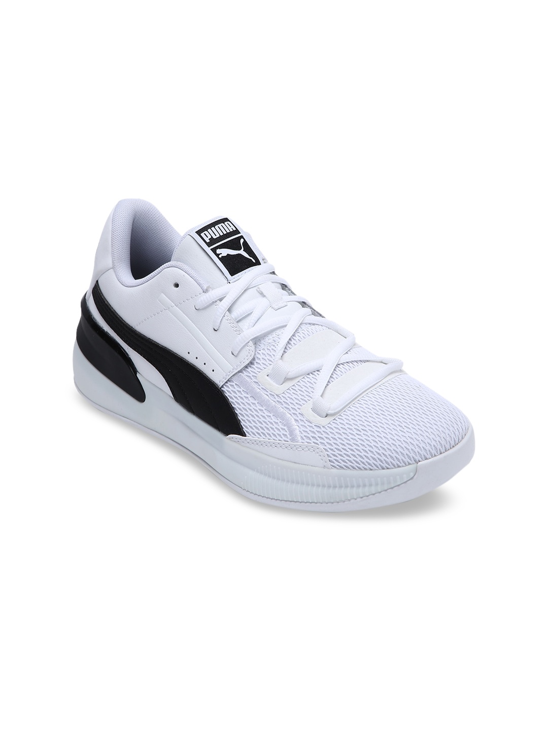 PUMA Hoops Unisex White Leather Basket Ball Shoes