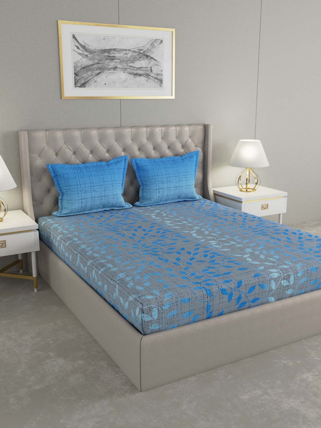 Raymond Home Blue & Grey Printed 144 TC Cotton Double King Bedsheet With 2 Pillow Covers
Raymond Home Blue & Grey Printed 144 TC Cotton Double King Bedsheet With 2 Pillow Covers