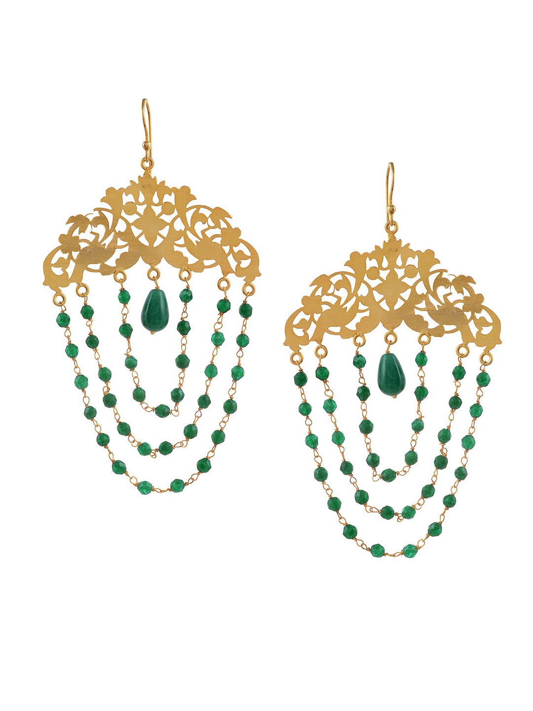 Silvermerc Designs Gold-Plated & Green Onyx Sterling Silver Contemporary Drop Earrings
Silvermerc Designs Gold-Plated & Green Onyx Sterling Silver Contemporary Drop Earrings