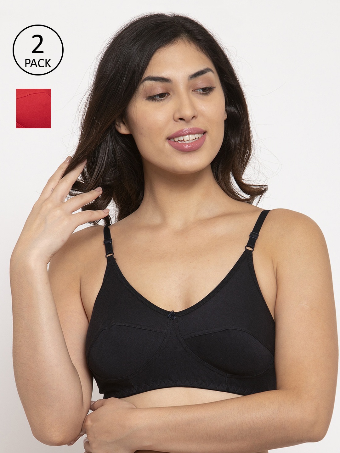 Innocence Pack Of 2 Navy Blue & Red Solid Full Coverage Everyday Bras BBAPLIN90551_34B
Innocence Pack Of 2 Navy Blue & Red Solid Full Coverage Everyday Bras BBAPLIN90551_34B