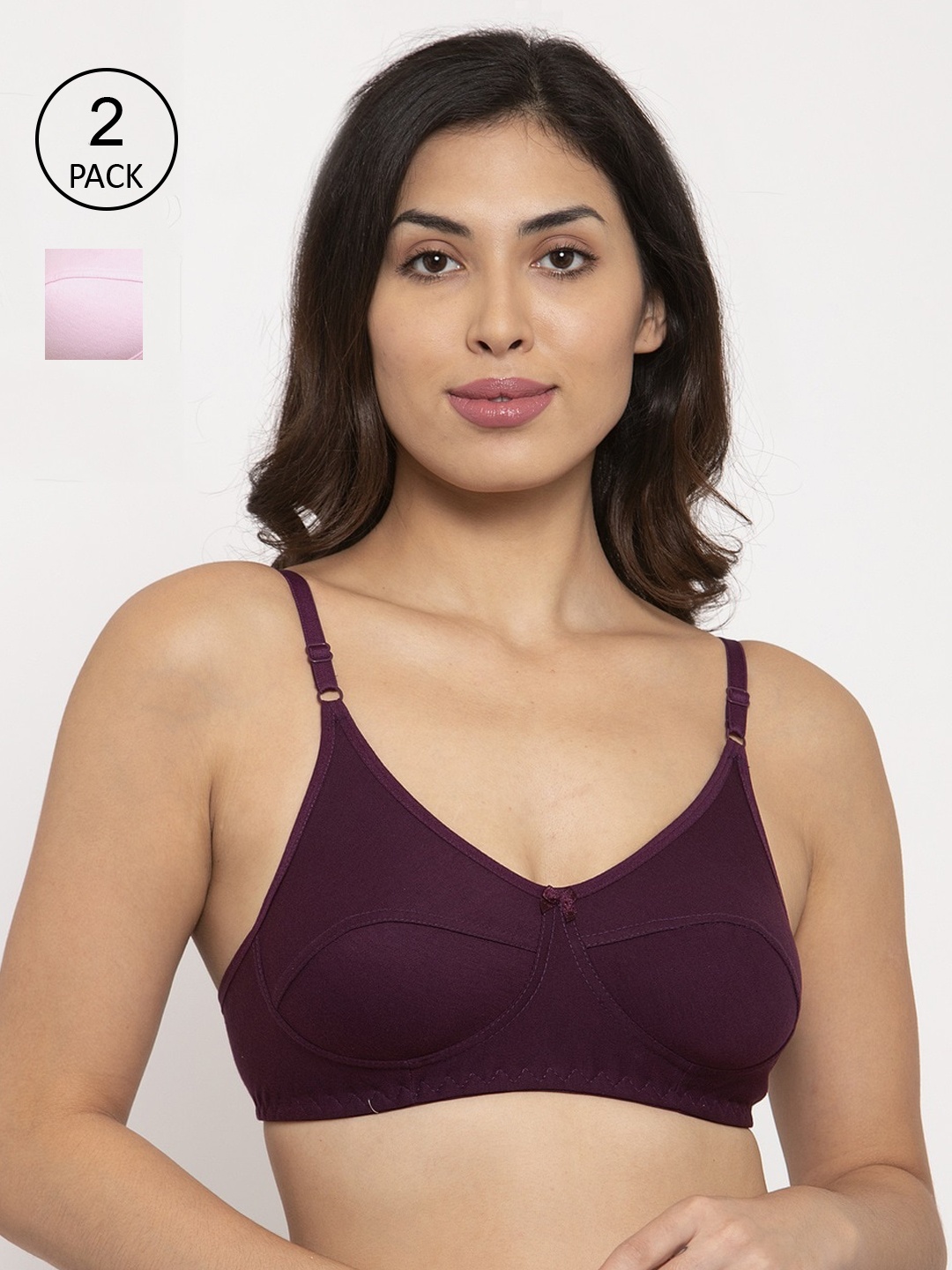 Innocence Women Pack of 2 Purple & Pink Solid Full Coverage Everyday Bra BBAPLIN90542_28B
Innocence Women Pack of 2 Purple & Pink Solid Full Coverage Everyday Bra BBAPLIN90542_28B