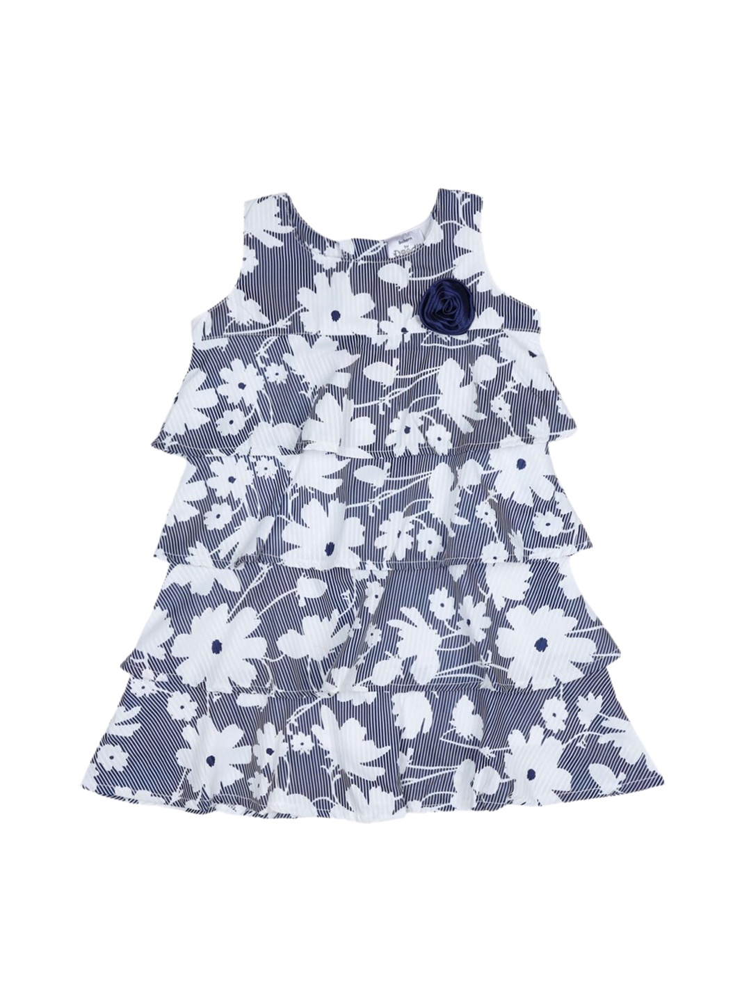 Doodle Girls Navy Blue Printed A-Line Dress