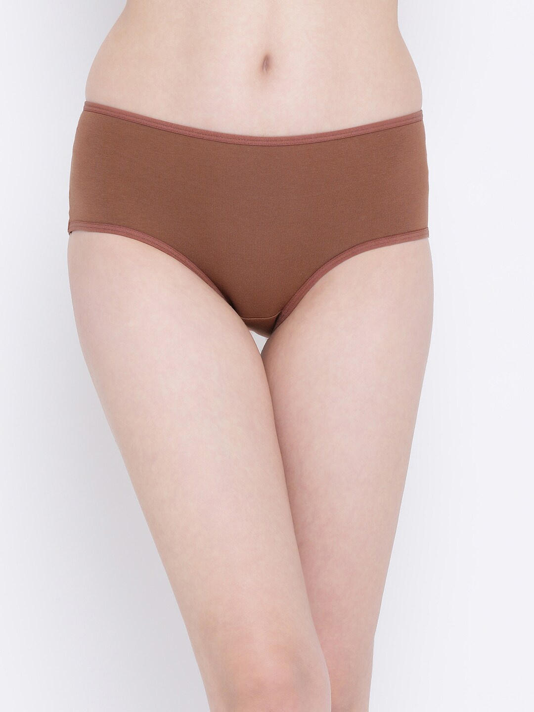 Clovia Women Brown Solid Hipster Briefs PN3414Z24S