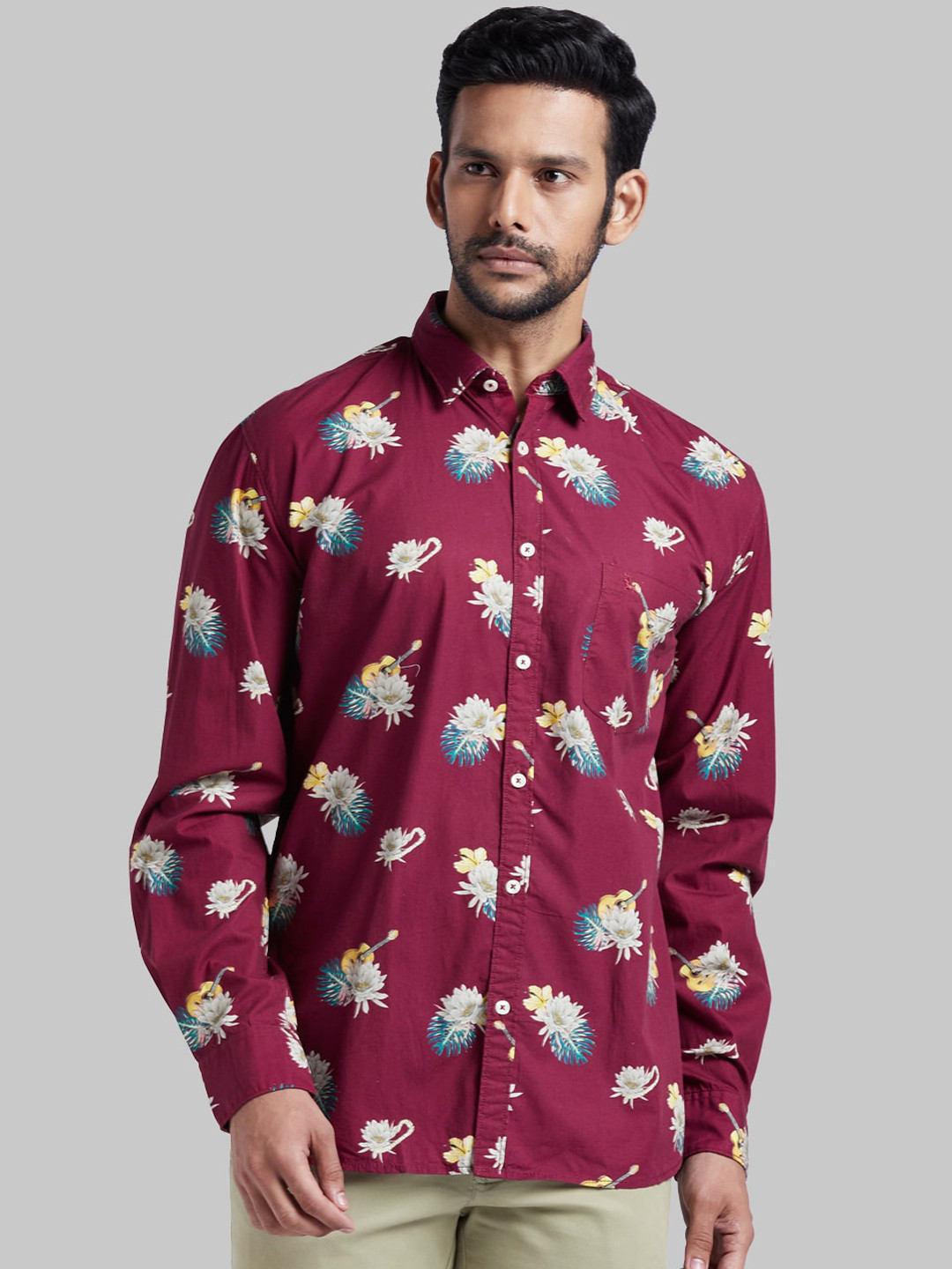 Parx Men Burgundy Slim Fit Printed Casual Shirt 
Parx Men Burgundy Slim Fit Printed Casual Shirt