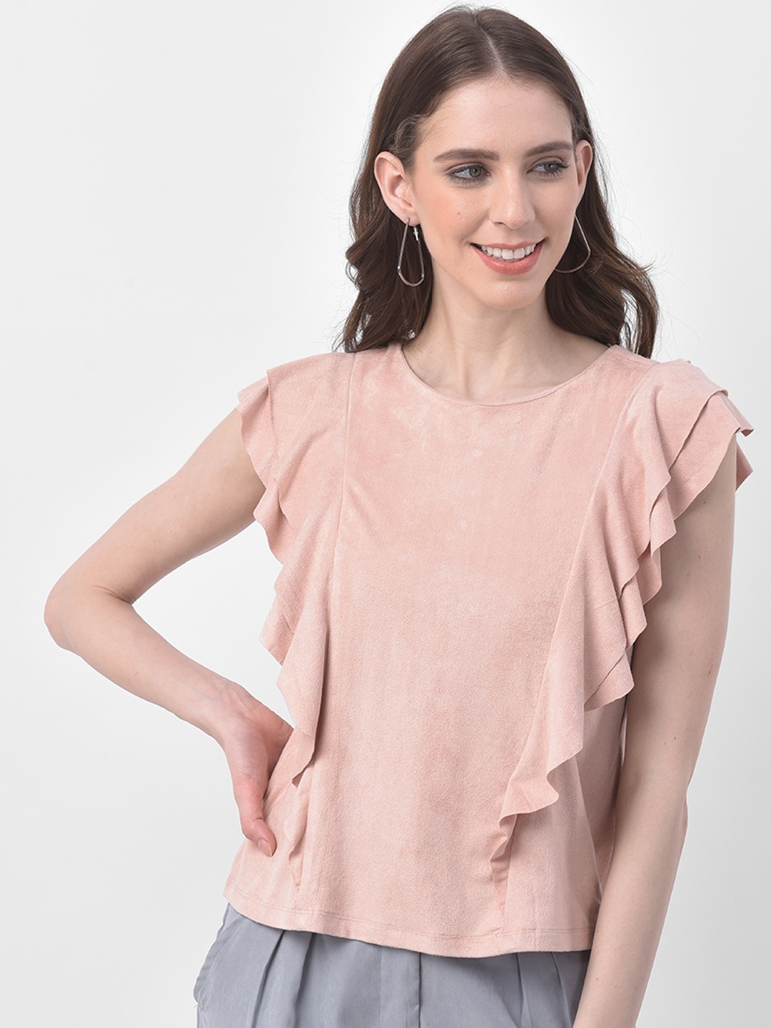 Latin Quarters Women Pink Solid Top
