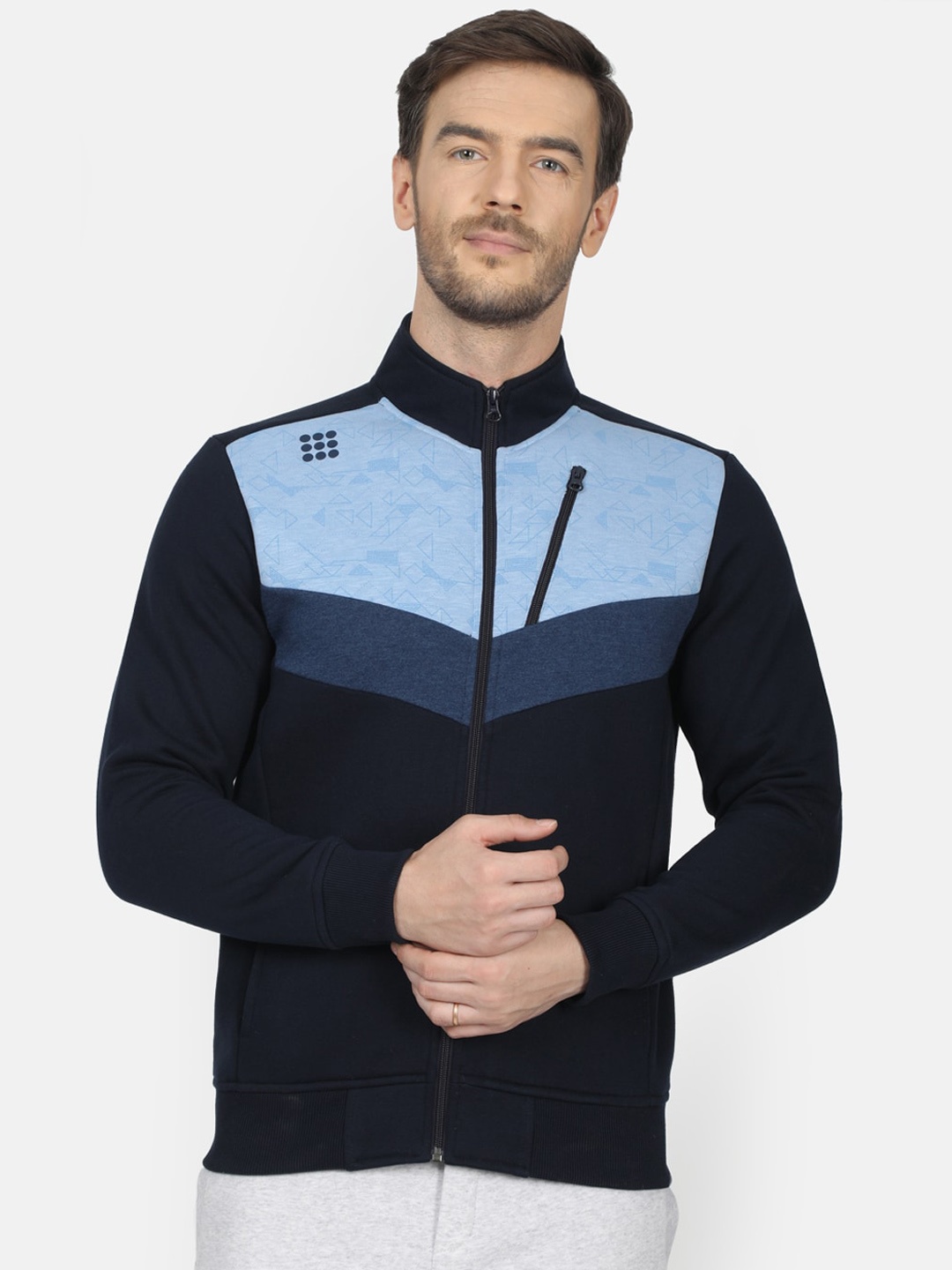 rock.it Men Blue Colourblocked Sweatshirt