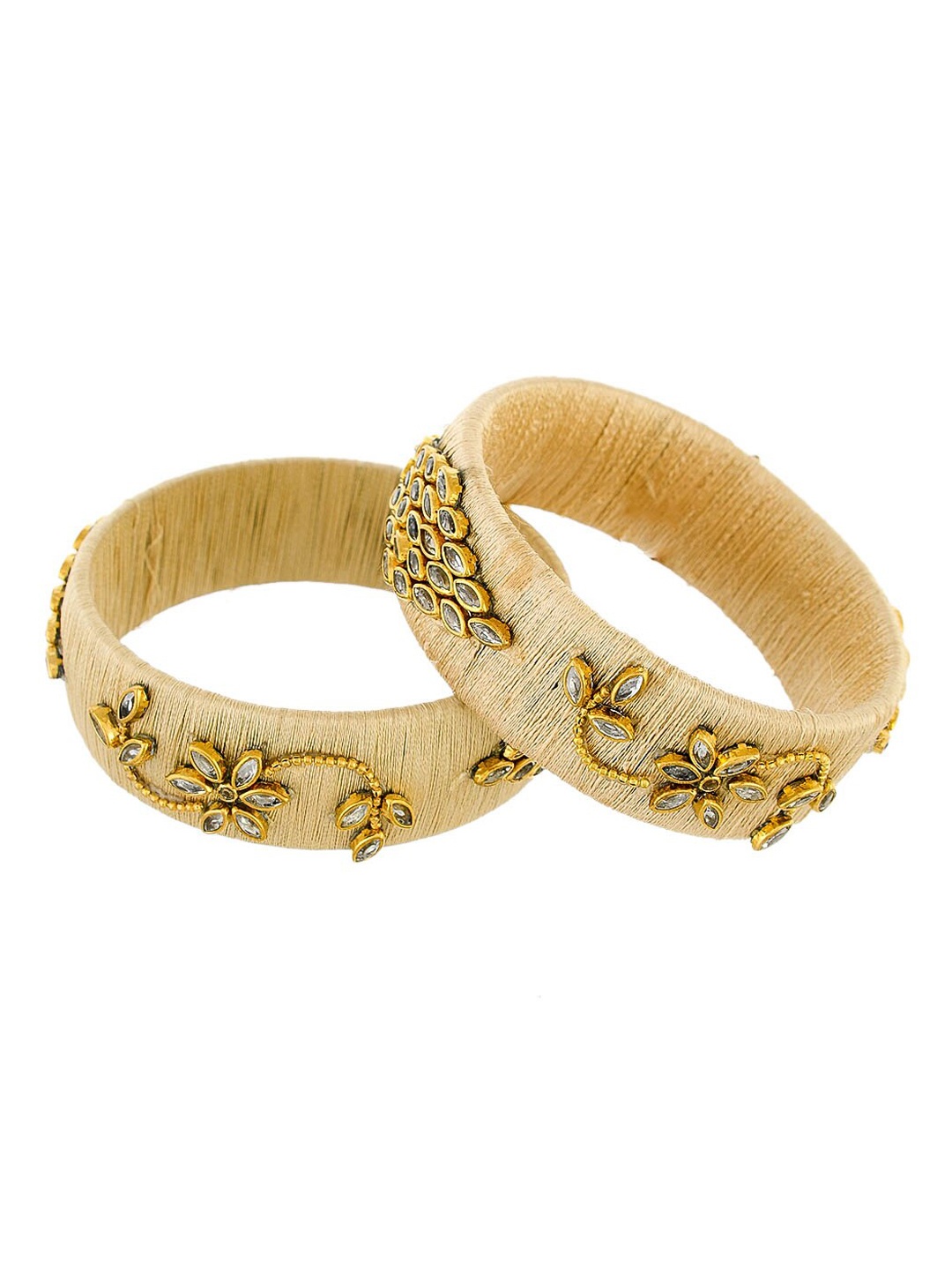 Silvermerc Designs Set of 2 Gold-Plated Beige & White Stone-Studded Handcrafted Bangles
Silvermerc Designs Set of 2 Gold-Plated Beige & White Stone-Studded Handcrafted Bangles