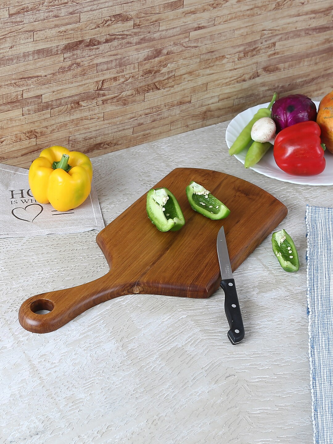 Safal Brown Pure Natural Teak Wood Elementary Sustainable Chopping Board