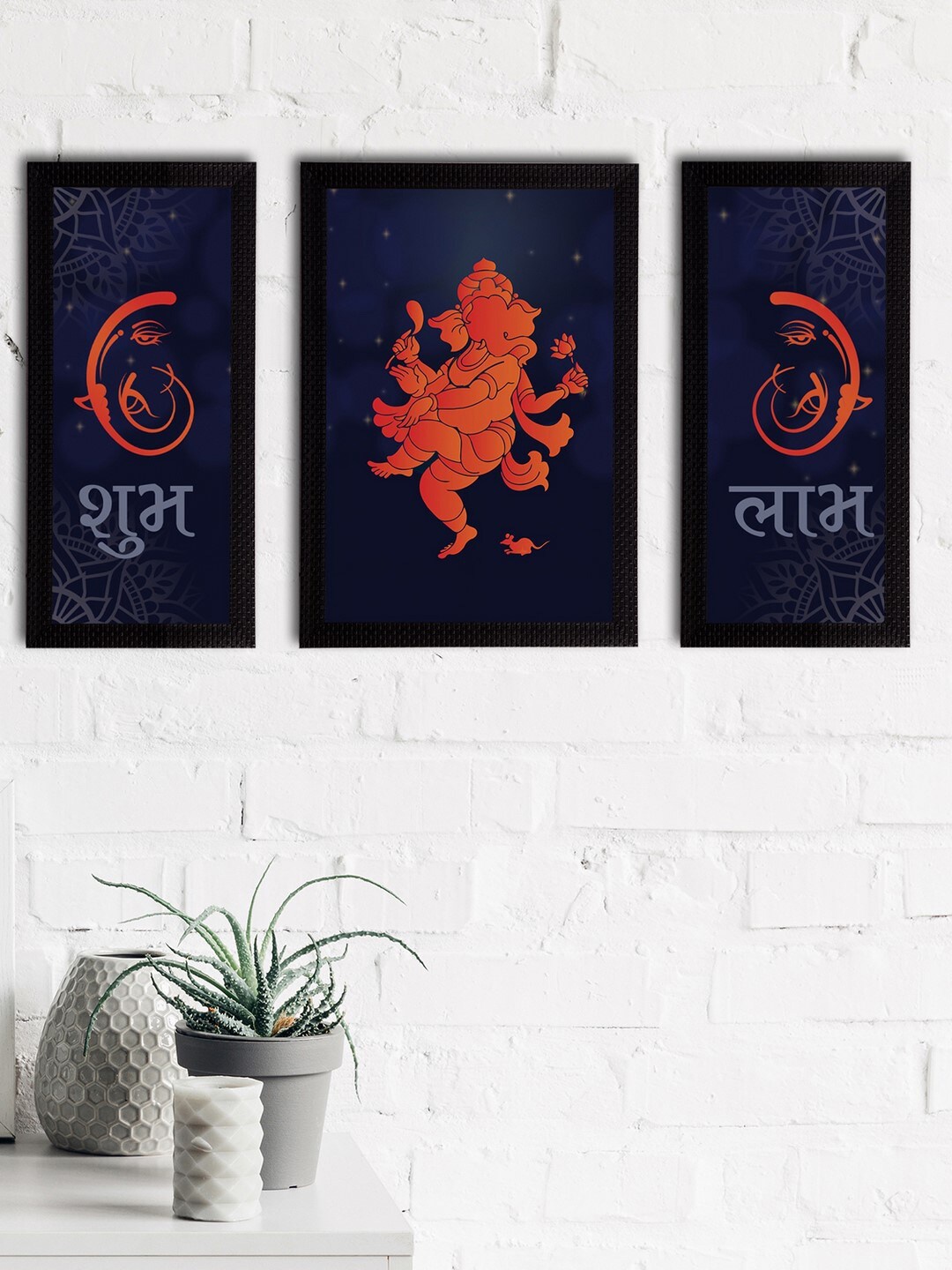 eCraftIndia Set of 3 Navy Blue & Orange Lord Ganesha Satin Matt Textured UV Wall Arts
eCraftIndia Set of 3 Navy Blue & Orange Lord Ganesha Satin Matt Textured UV Wall Arts