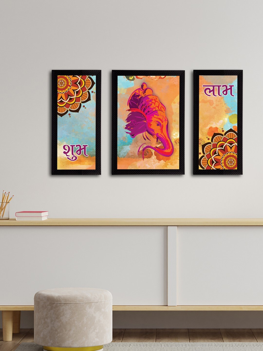eCraftIndia Set of 3 Multicoloured Lord Ganesha Satin Matt Textured UV Wall Arts, Orange
eCraftIndia Set of 3 Multicoloured Lord Ganesha Satin Matt Textured UV Wall Arts, Orange