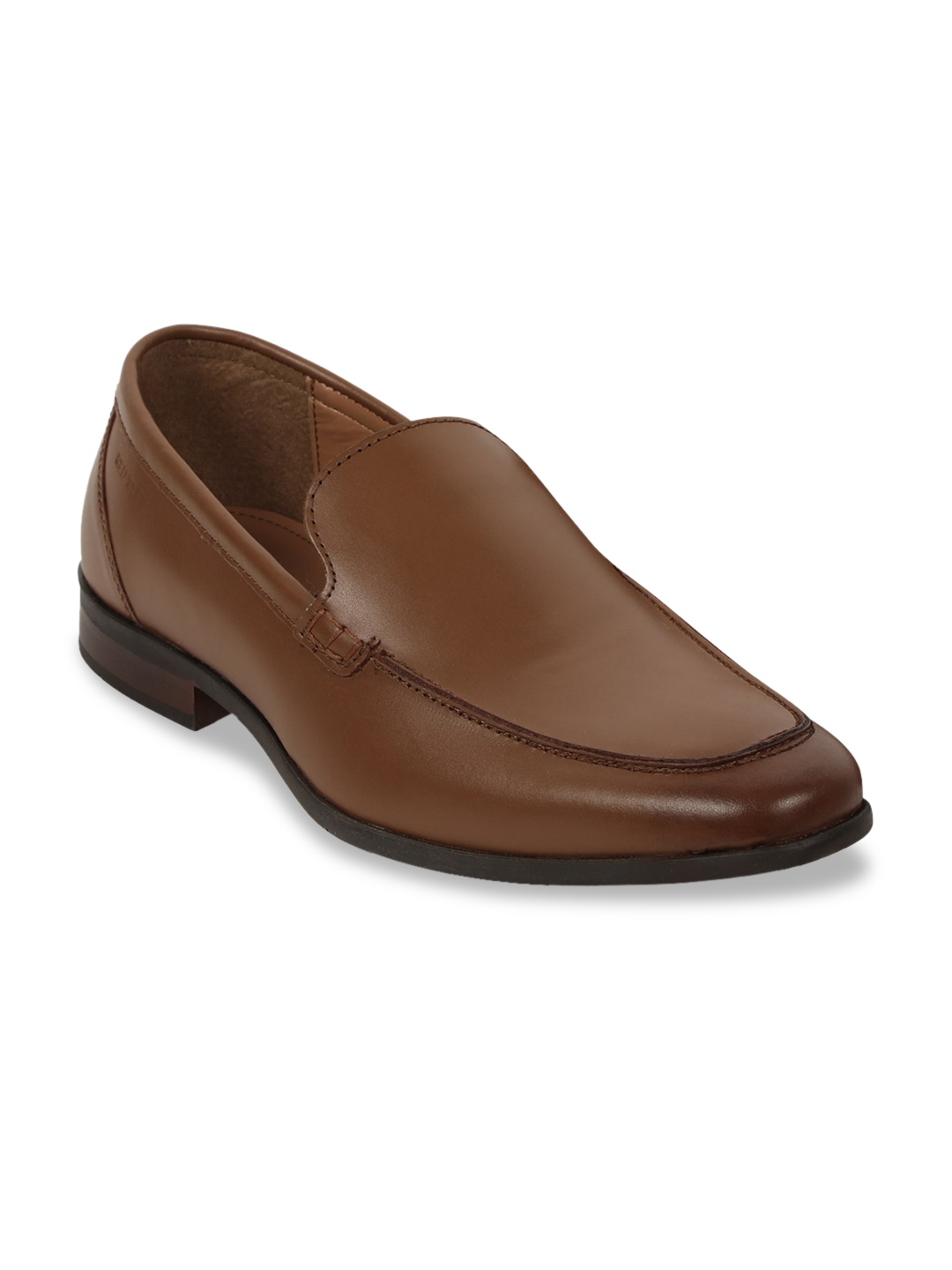 Red Tape Men Tan Brown Solid Leather Formal Loafers