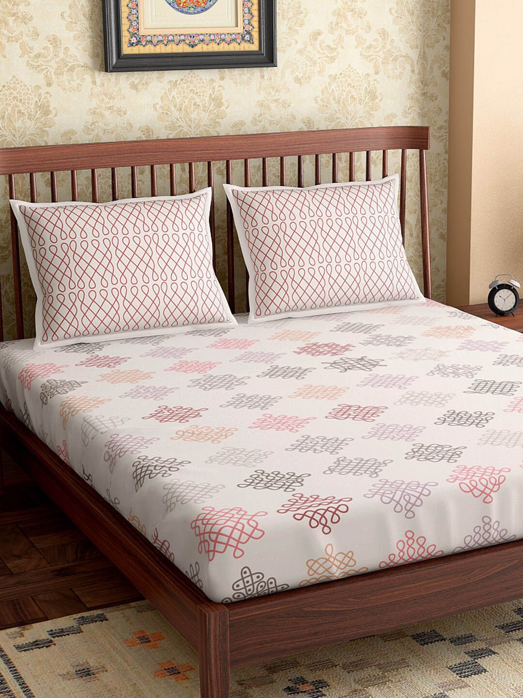 PETAL HOME Off-White Abstract 300 TC Cotton 1 Queen Bedsheet with 2 Pillow Covers
PETAL HOME Off-White Abstract 300 TC Cotton 1 Queen Bedsheet with 2 Pillow Covers